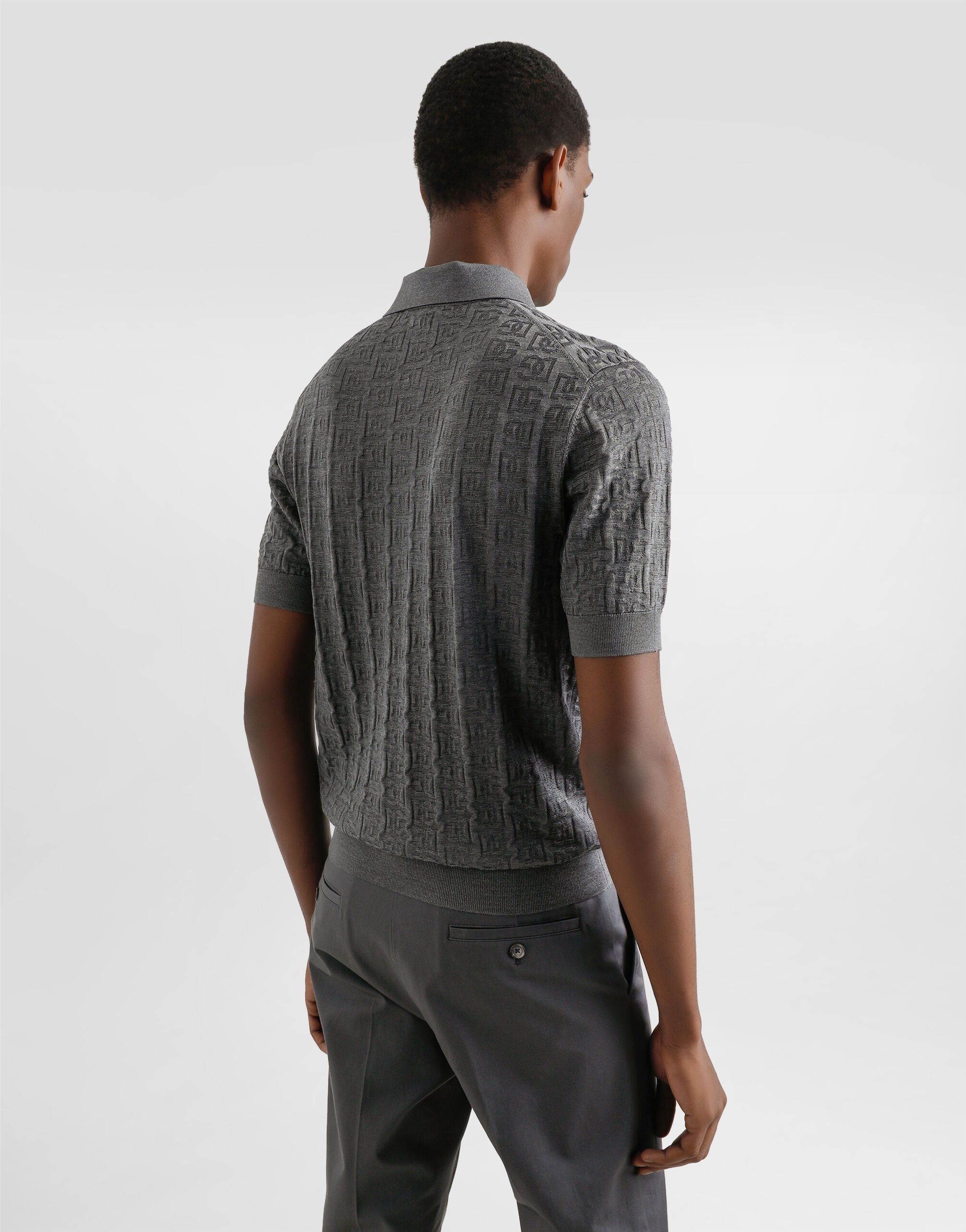 Silk polo-shirt with all-over DG logo embroidery - 5