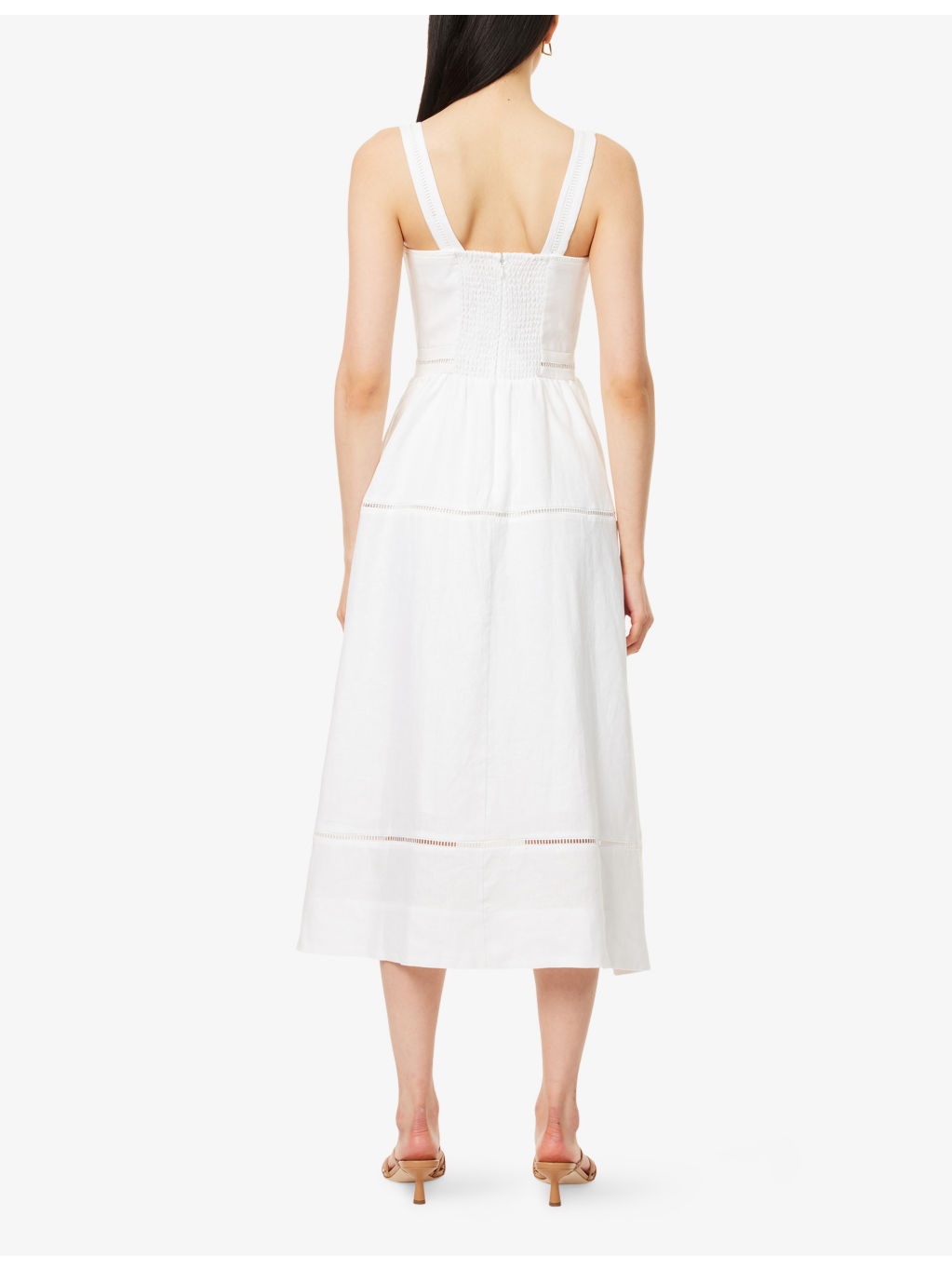 Everett Square-Neck Linen Midi Dress - 4