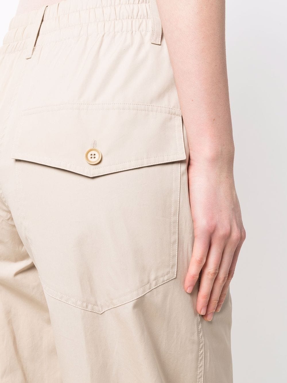 elasticated-waist straight trousers - 5