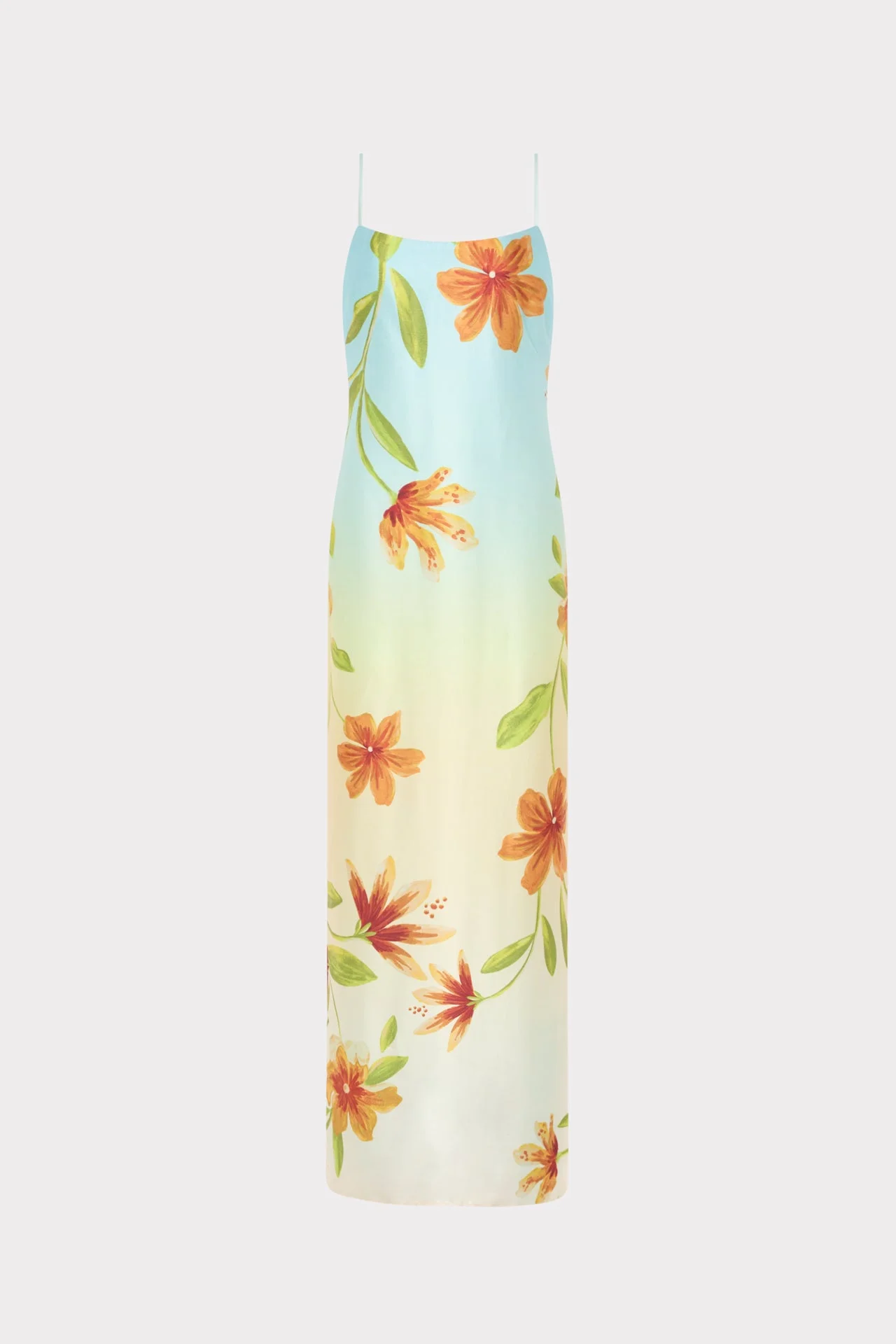 Lily Floral Satin Dress - 1