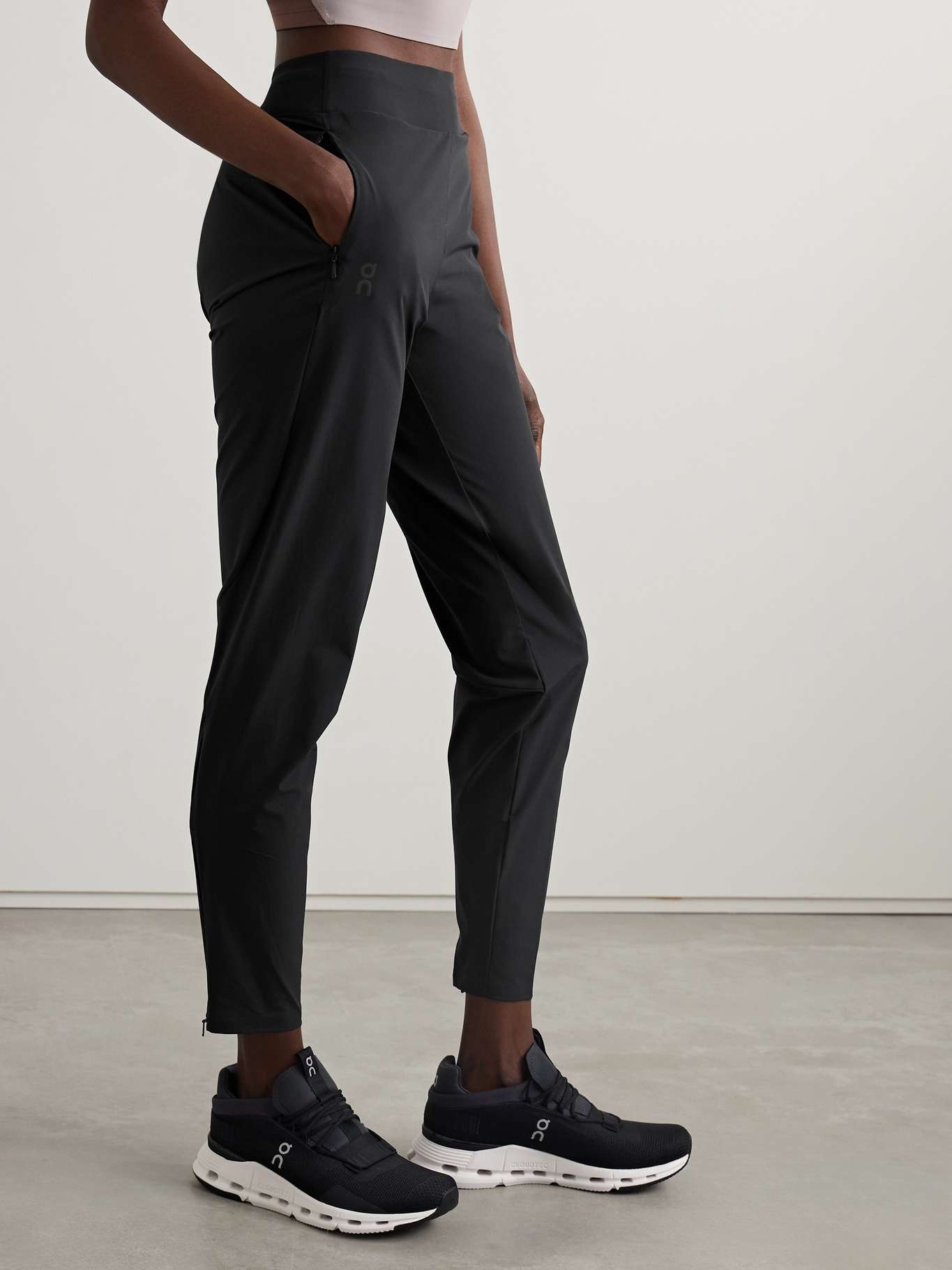 Stretch recycled-shell tapered track pants - 3