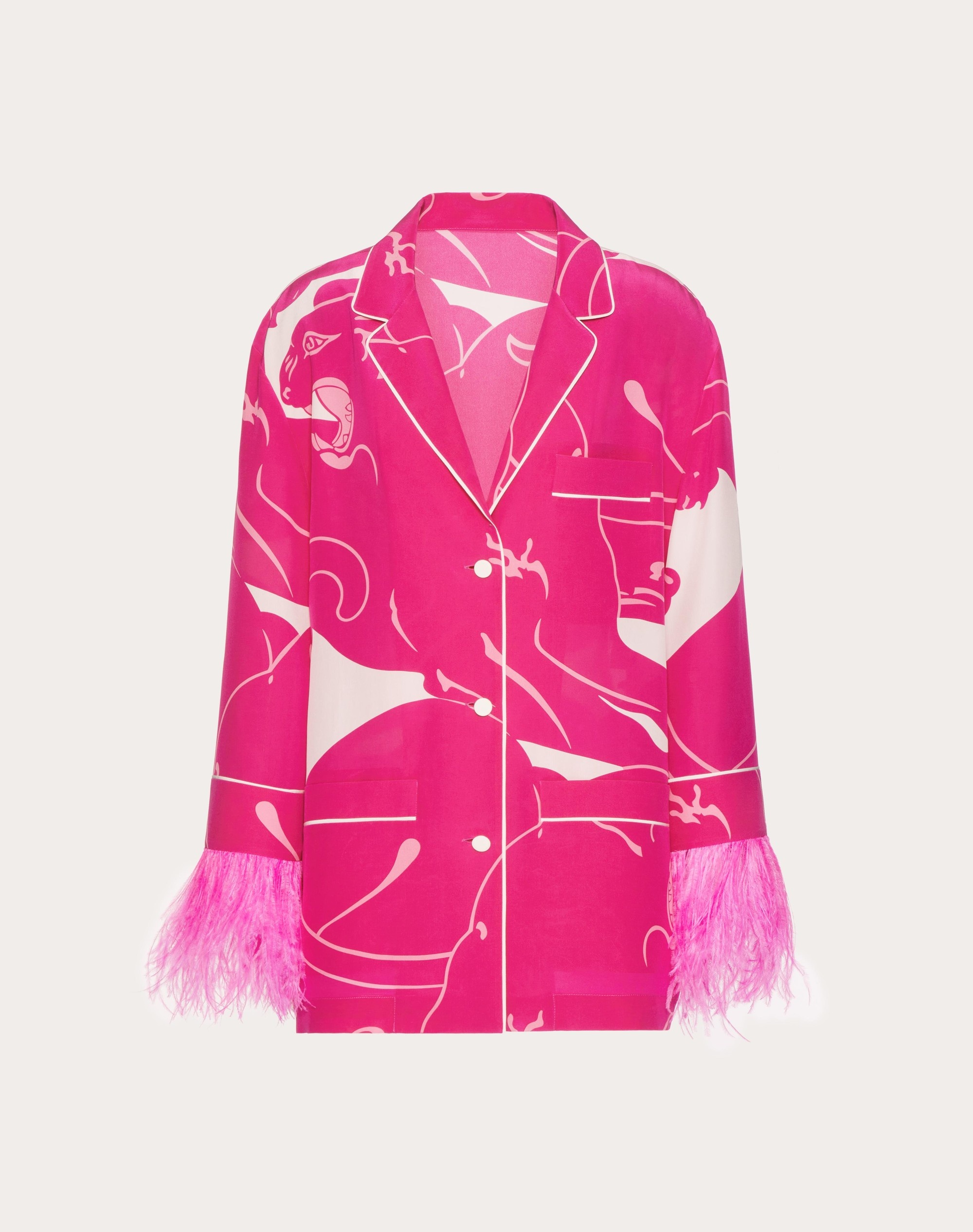 PANTHER CREPE DE CHINE BLOUSE - 1