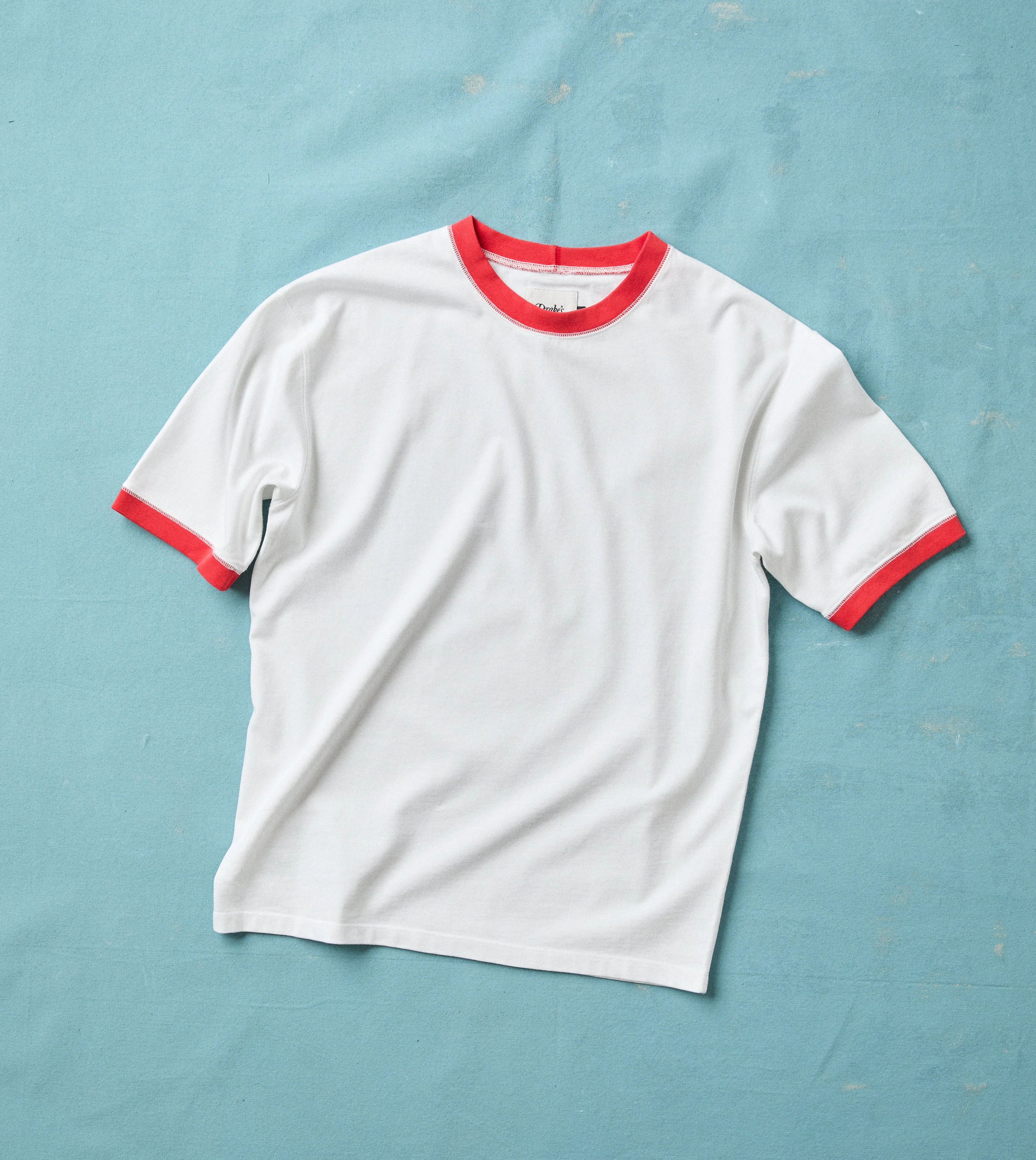 White and Red Tipped Ringer T-Shirt - 1
