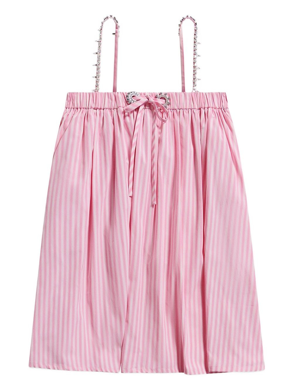 crystal-embellished striped mini dress - 1