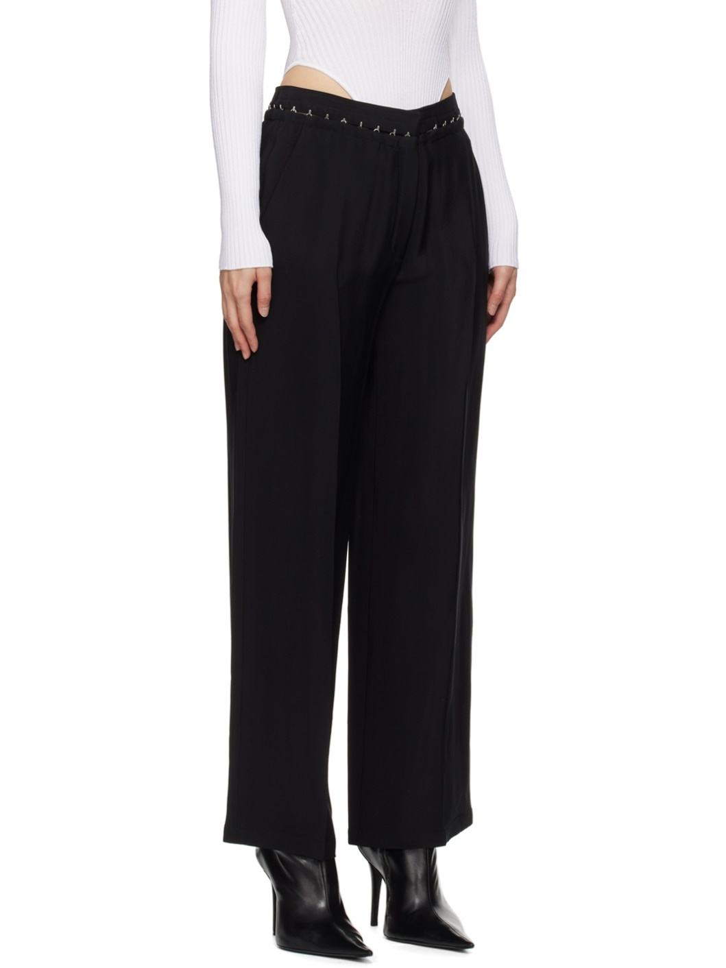 Black Hook & Eye Trousers - 2