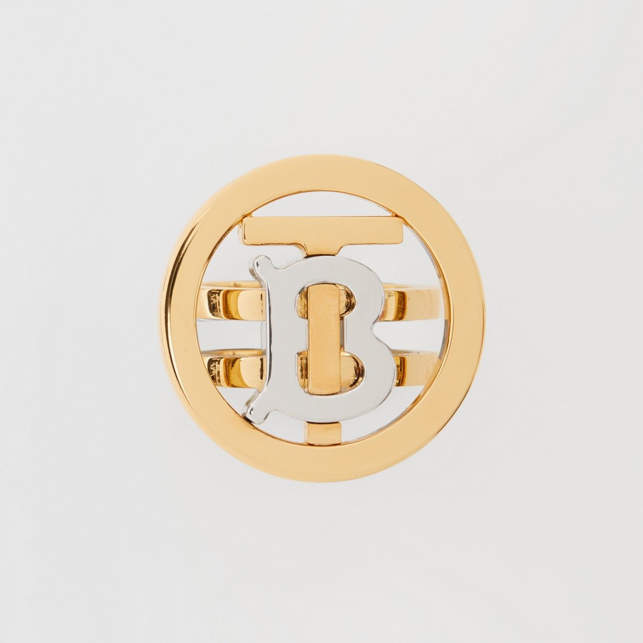Gold and Palladium-plated Monogram Motif Ring - 4