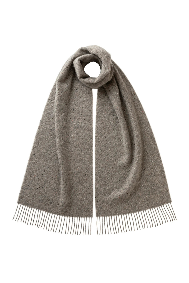 Lofty Twill Grey Cashmere Scarf 1