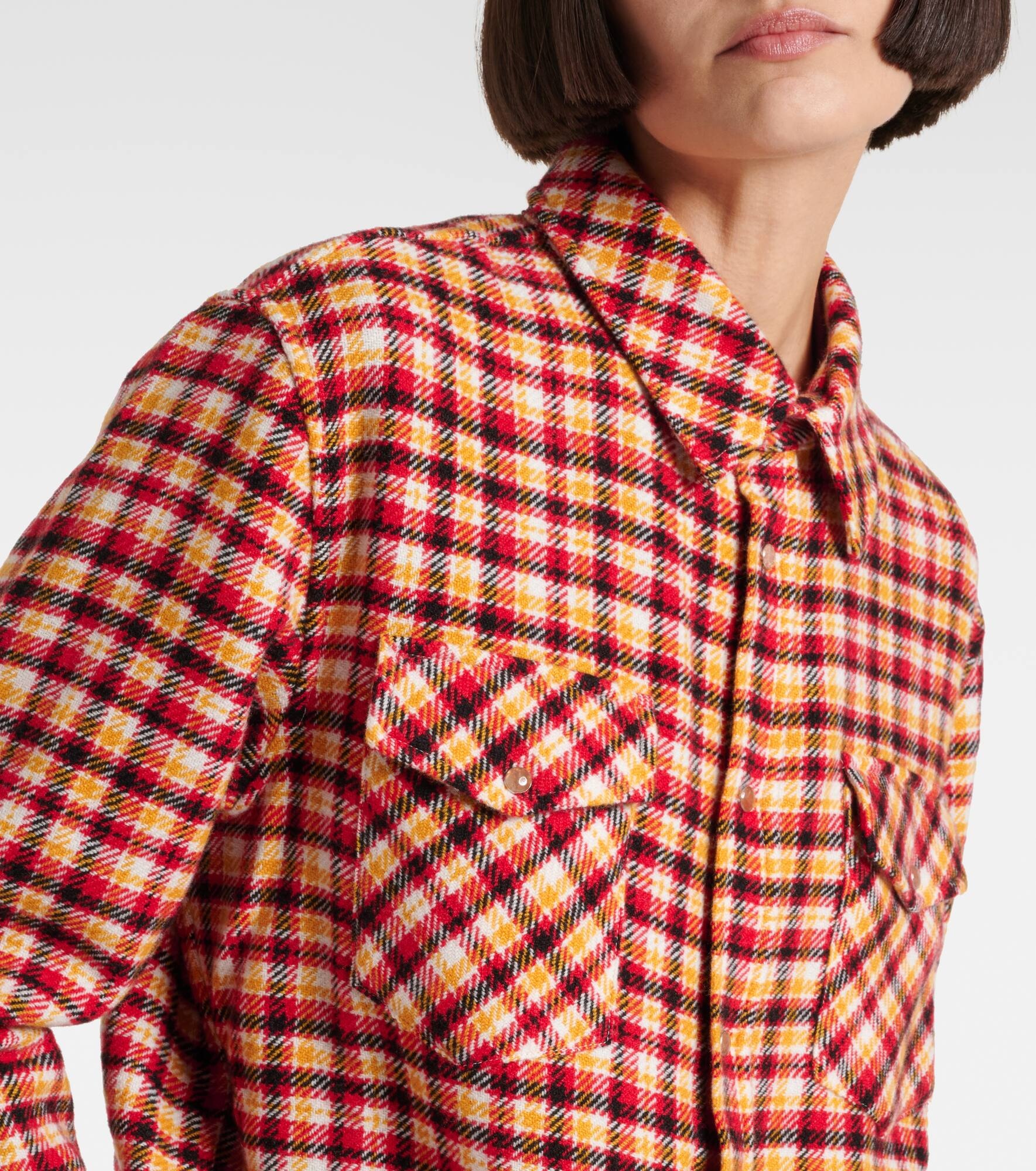 Time plaid cashmere shirt - 4