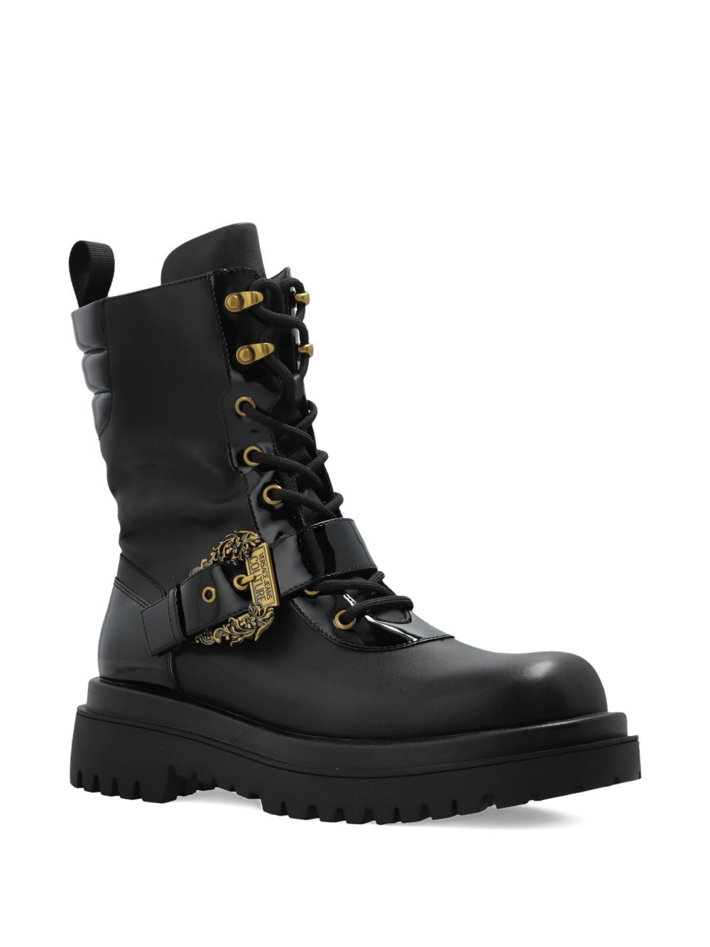 buckled lace-up biker boots - 2