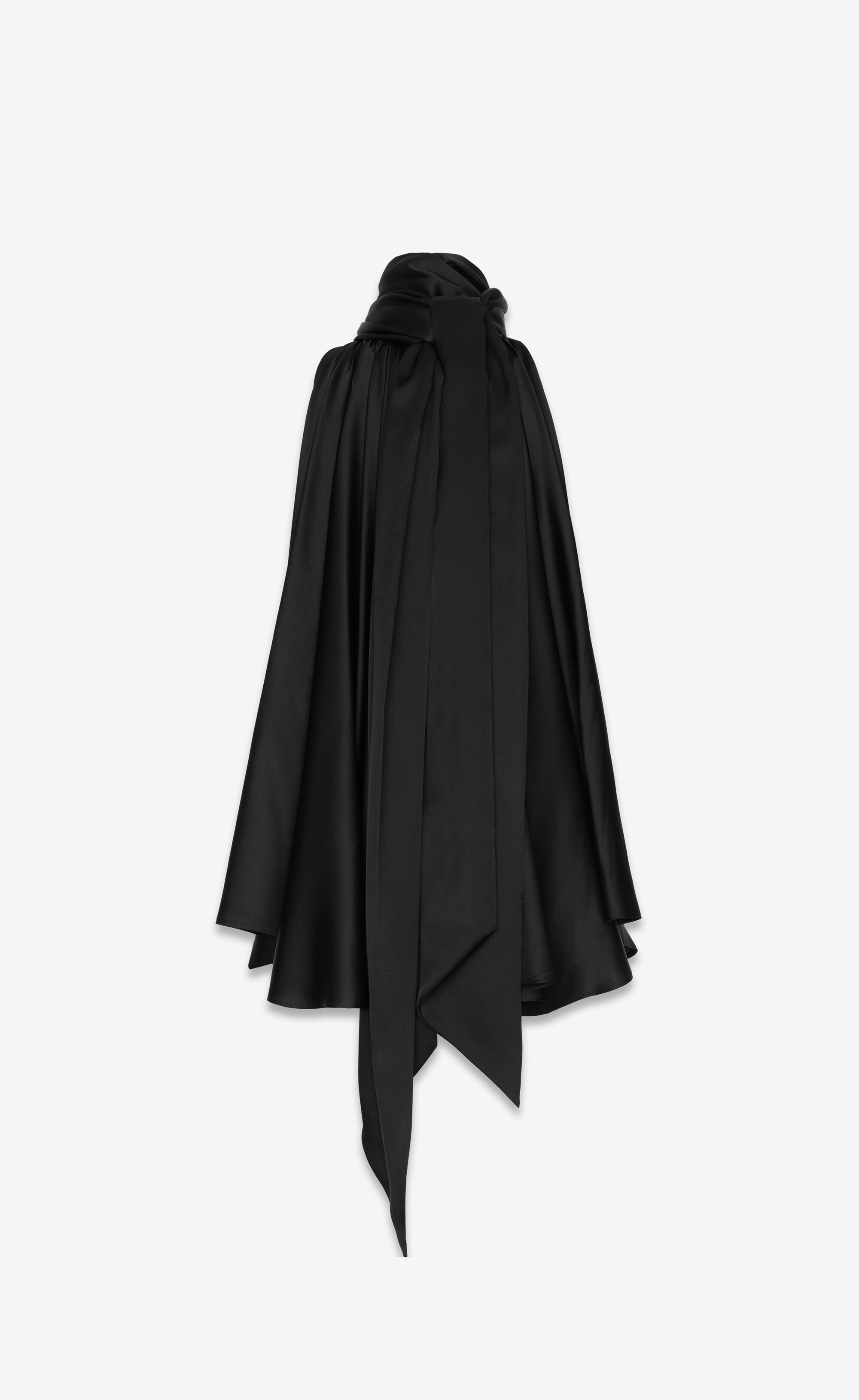 lavallière-neck top in silk satin - 3