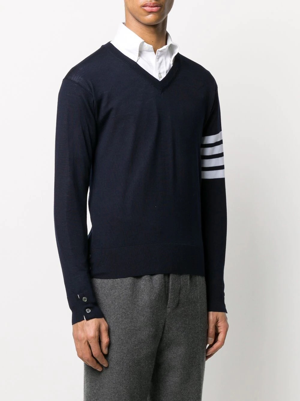 fine merino wool V-neck jumper - 3