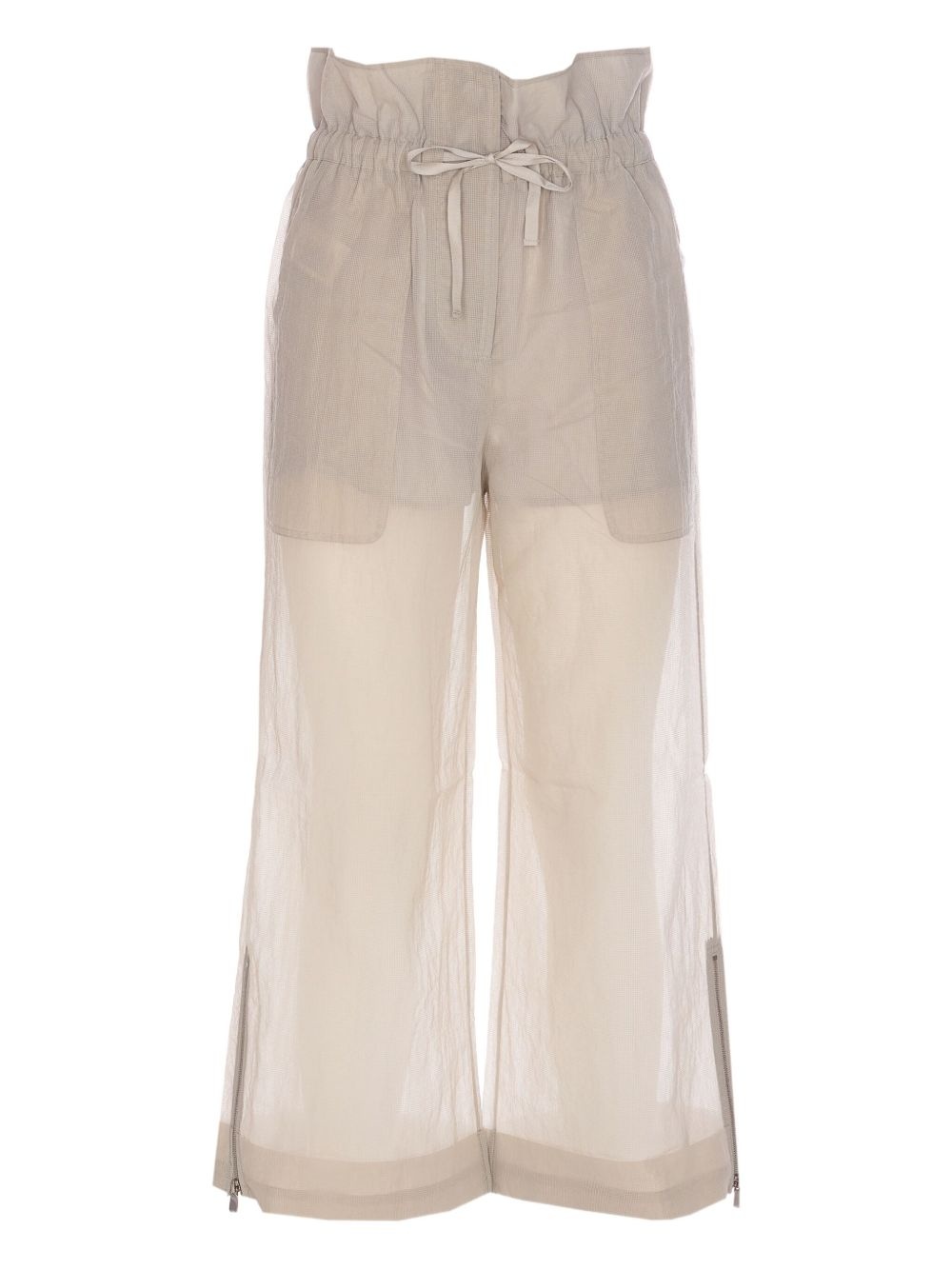 drawstring straight-leg trousers - 1