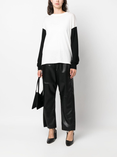 MM6 Maison Margiela elasticated-waistband faux-leather trousers outlook