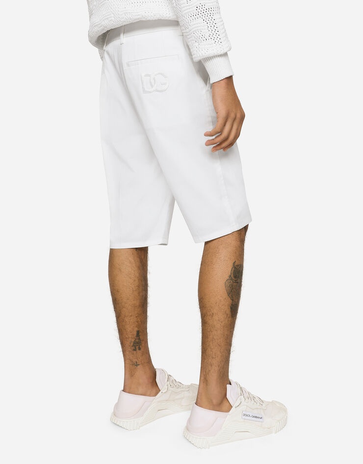 Stretch cotton shorts with DG patch - 4
