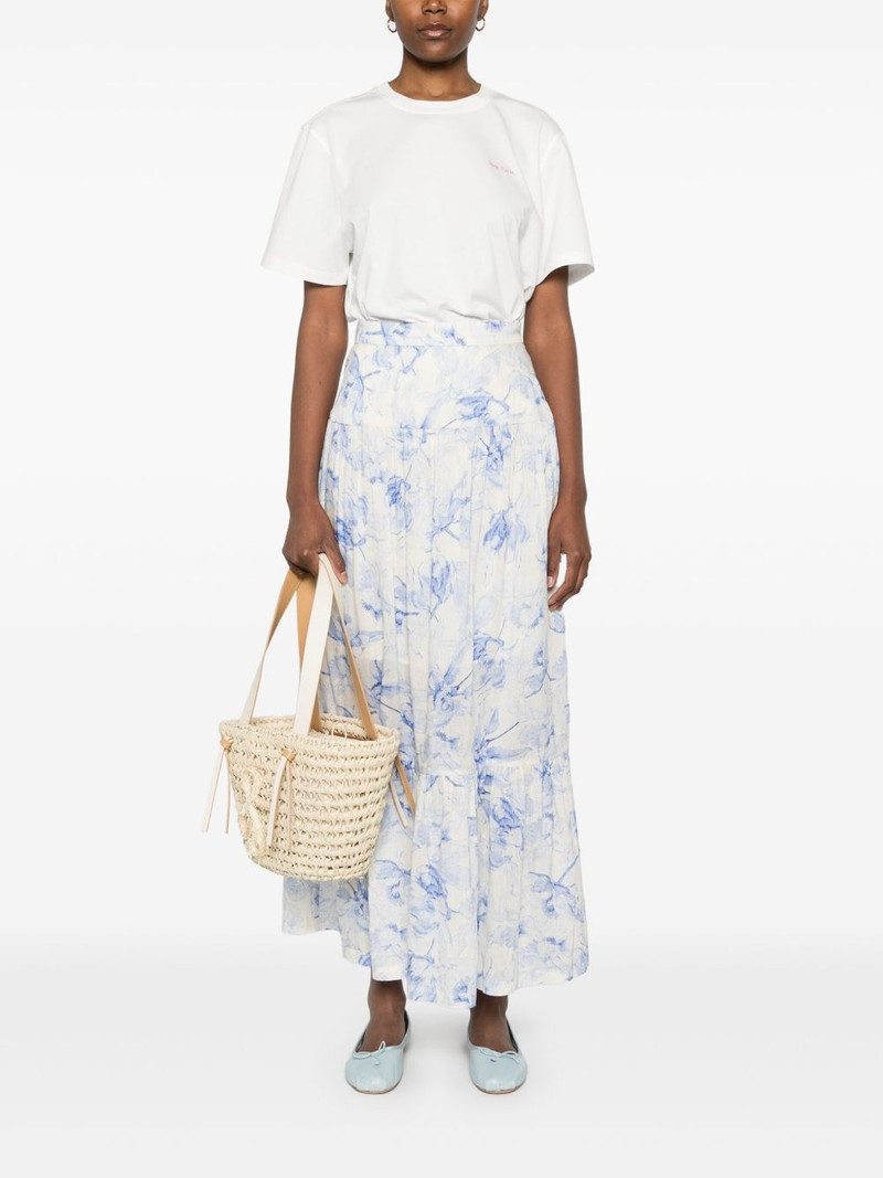 maje floral-print midi skirt outlook