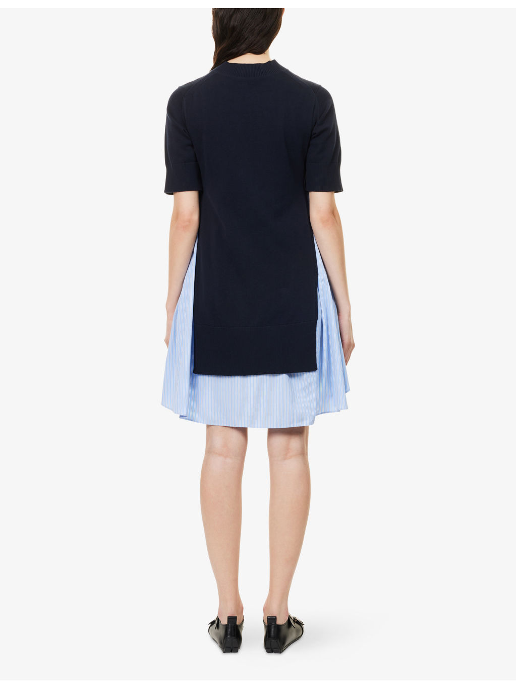 Striped Short-Sleeves Cotton-Knit Mini Dress - 4