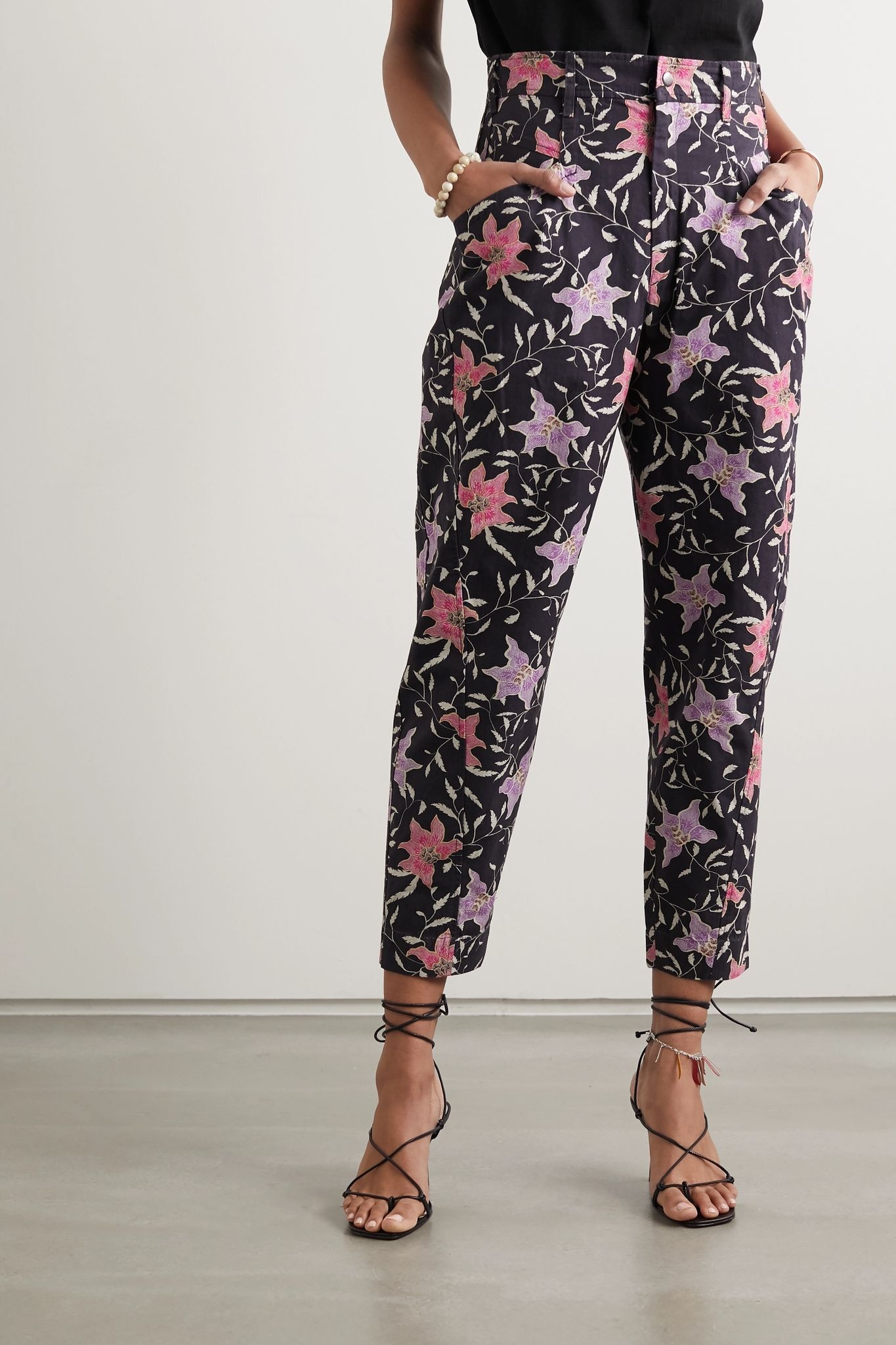 Gubaia cropped high-rise floral-print tapered jeans - 3