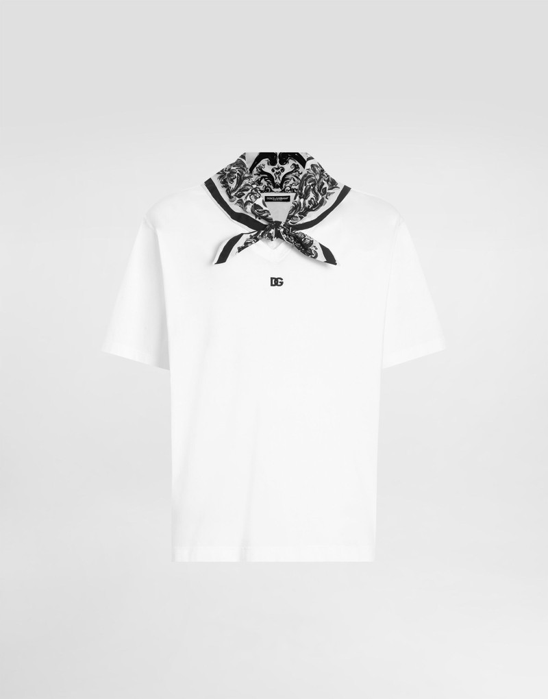 Scarf detail cotton t-shirt 1