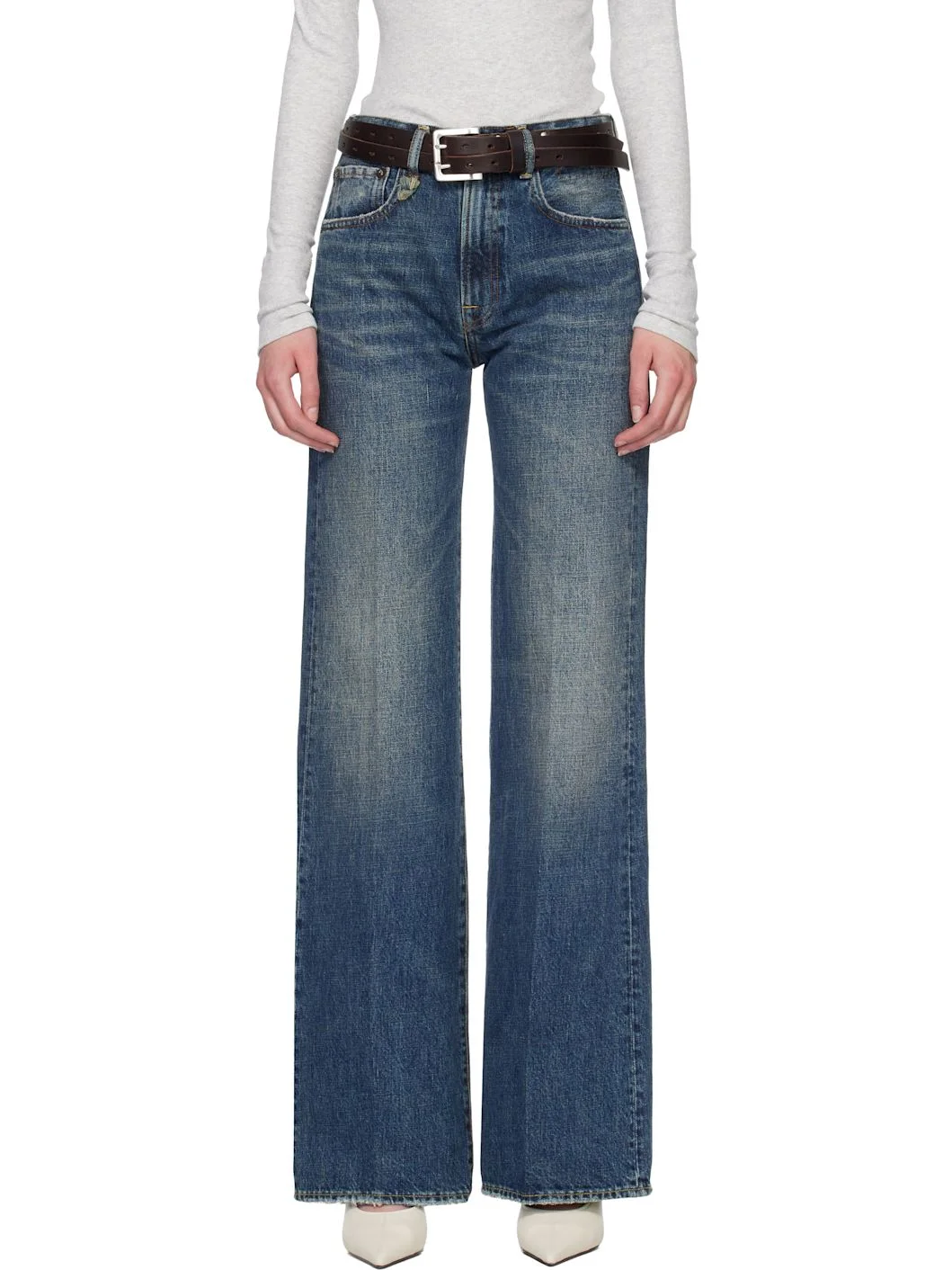 Blue Flared High-Rise Jeans - 1