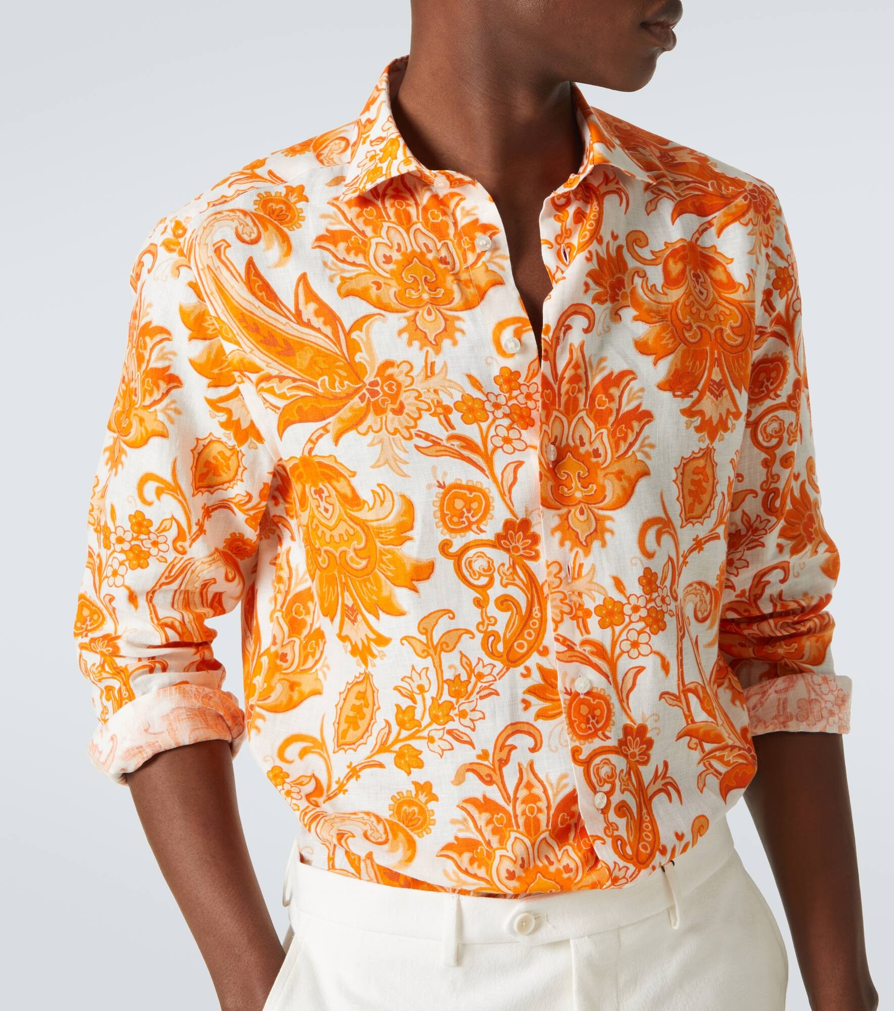Roma printed linen shirt - 6