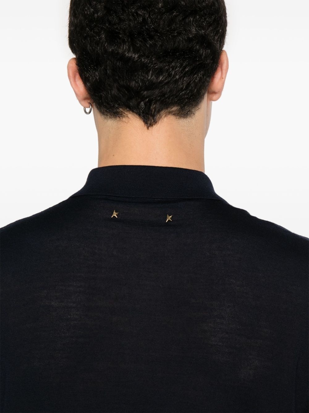 logo-patch wool polo shirt - 5