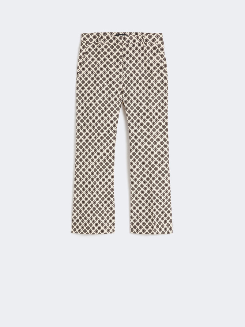 ONDE Printed basketweave cotton trousers - IVORY 1