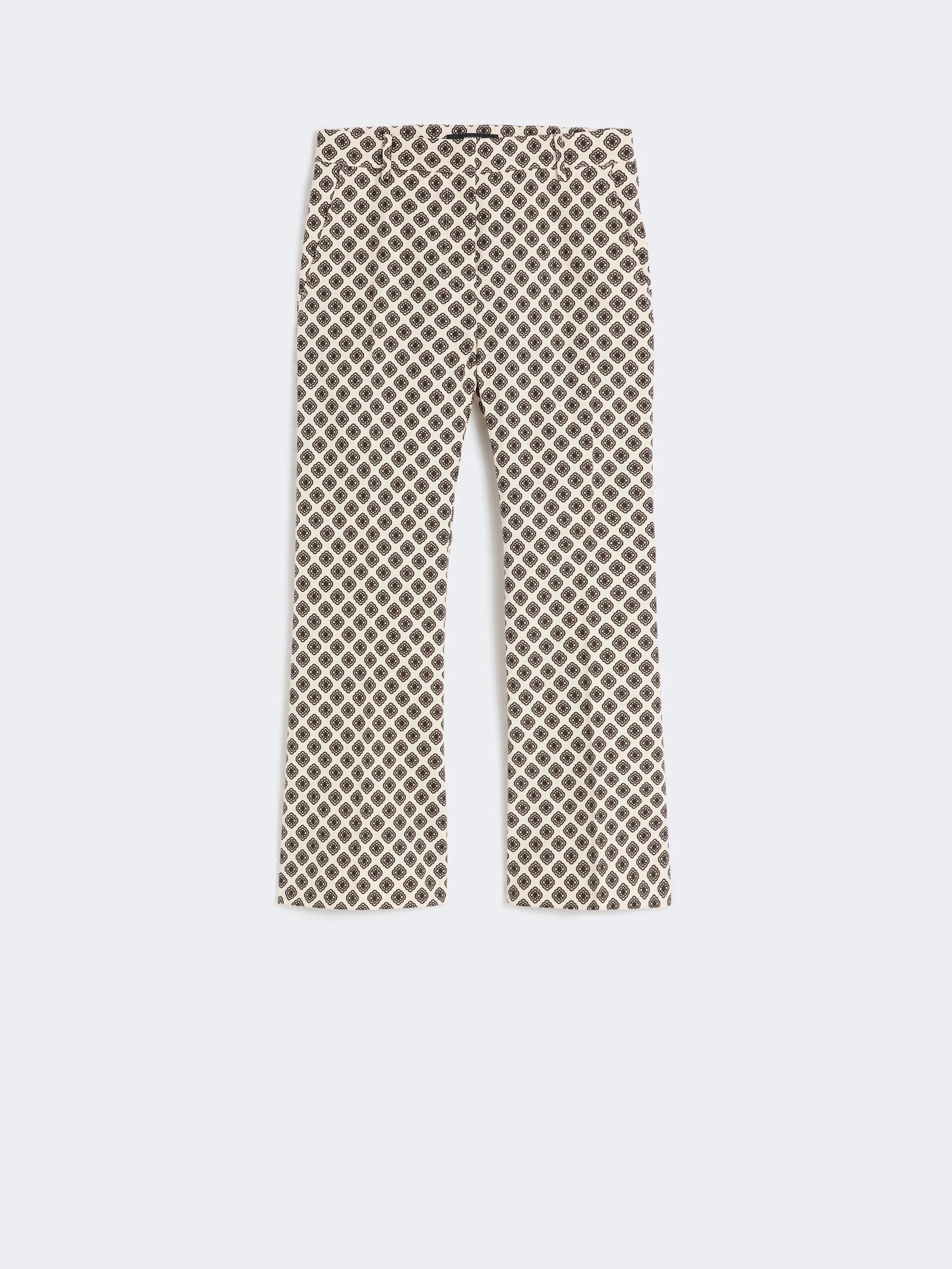 ONDE Printed basketweave cotton trousers - IVORY - 1