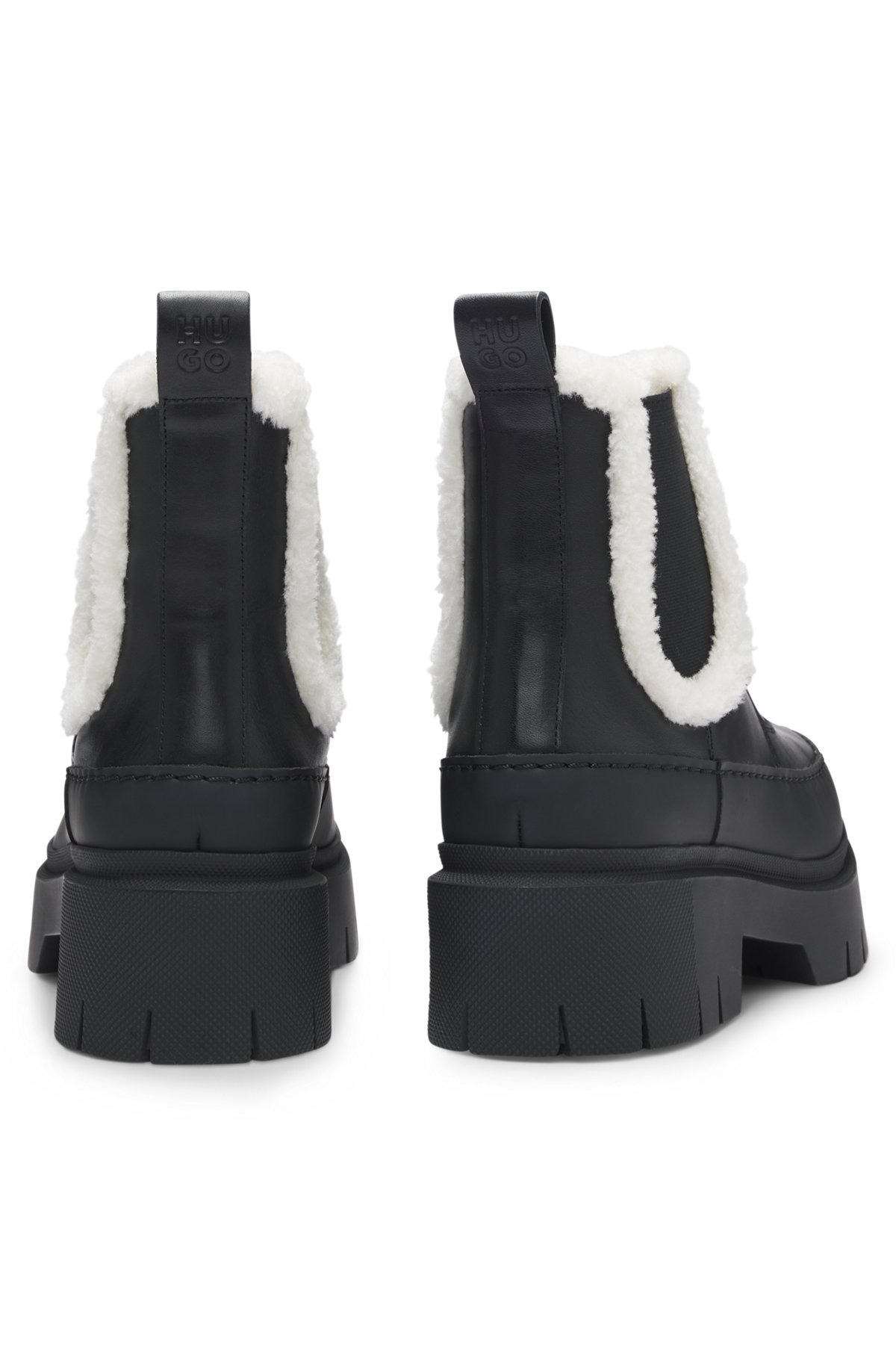 LEATHER CHELSEA BOOTS WITH STUD TRIM - 4