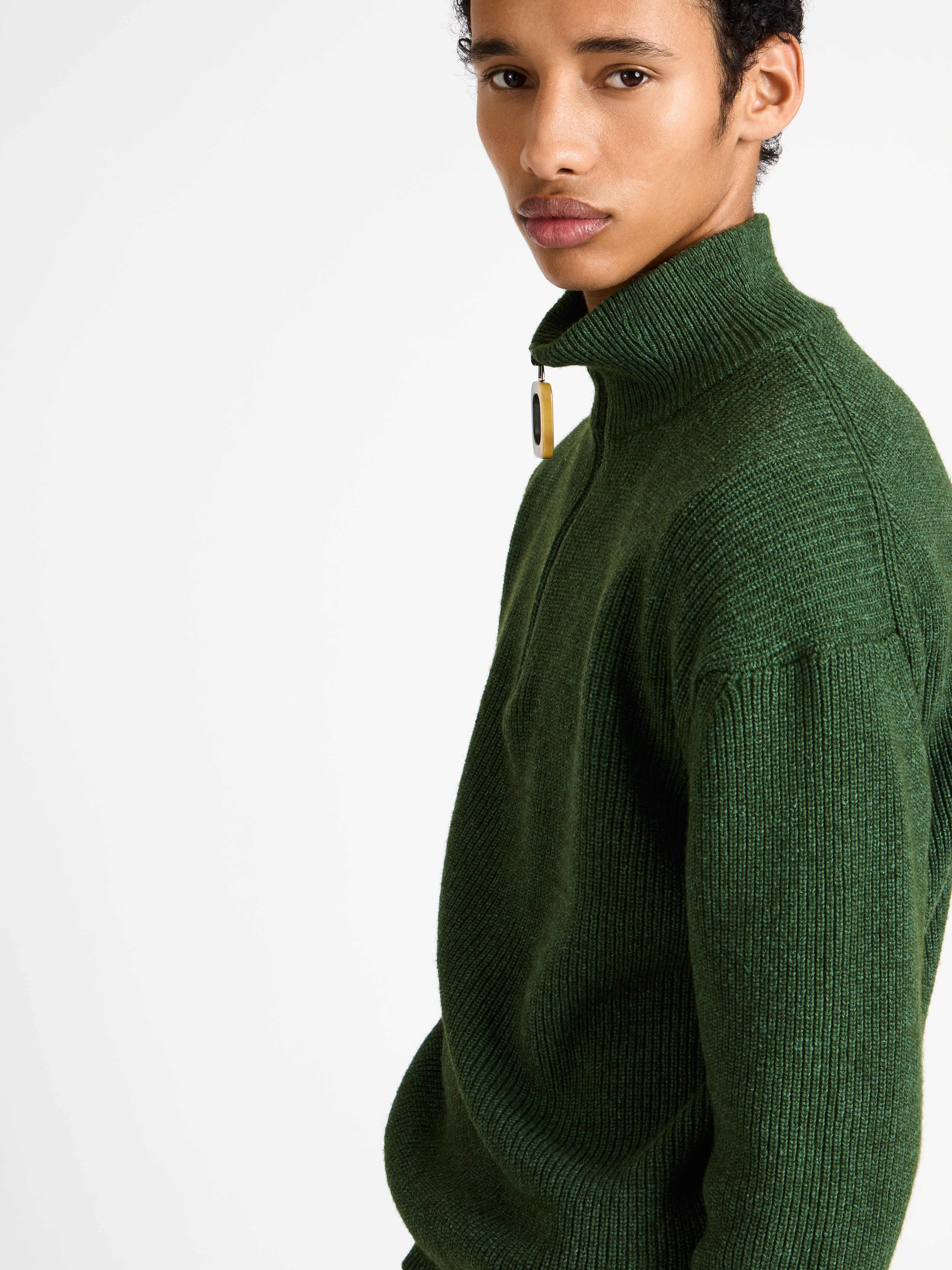 HALF ZIP JUMPER IN PINE - 4