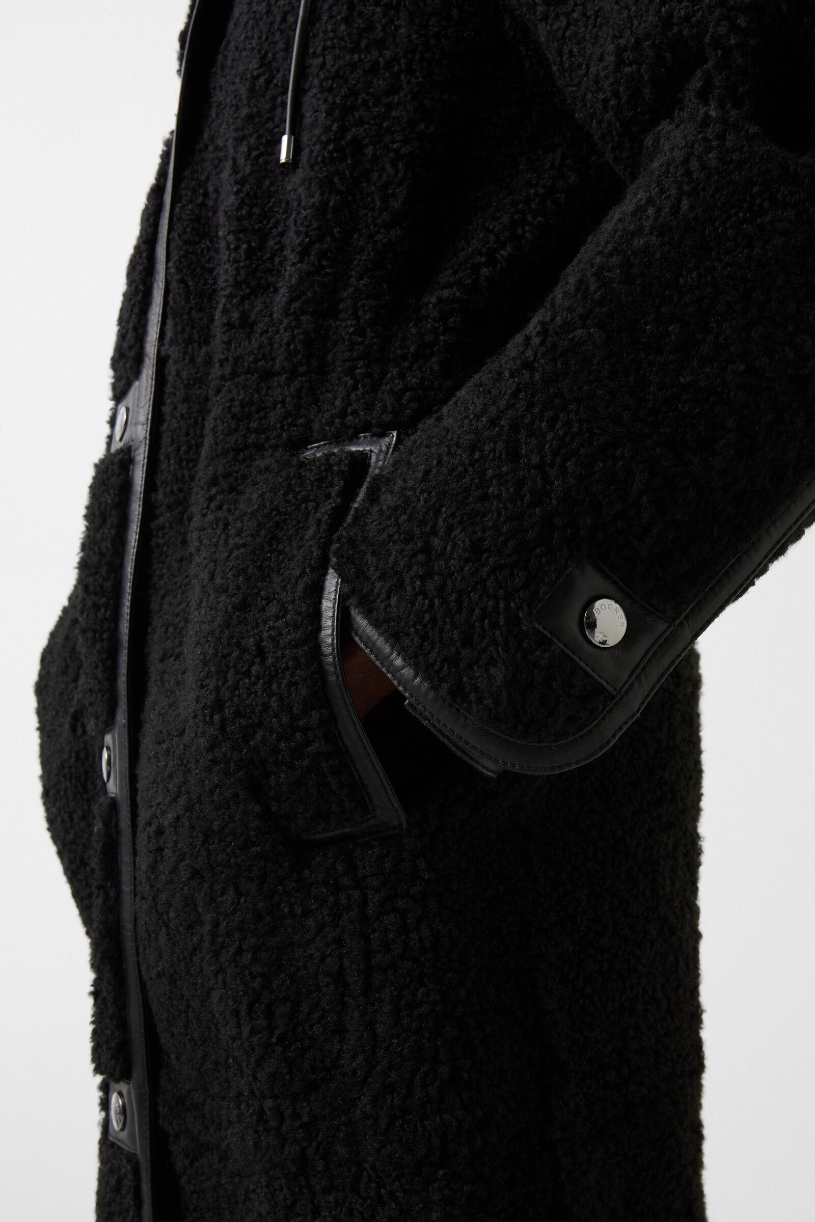 Polina Lambskin coat in Black - 5