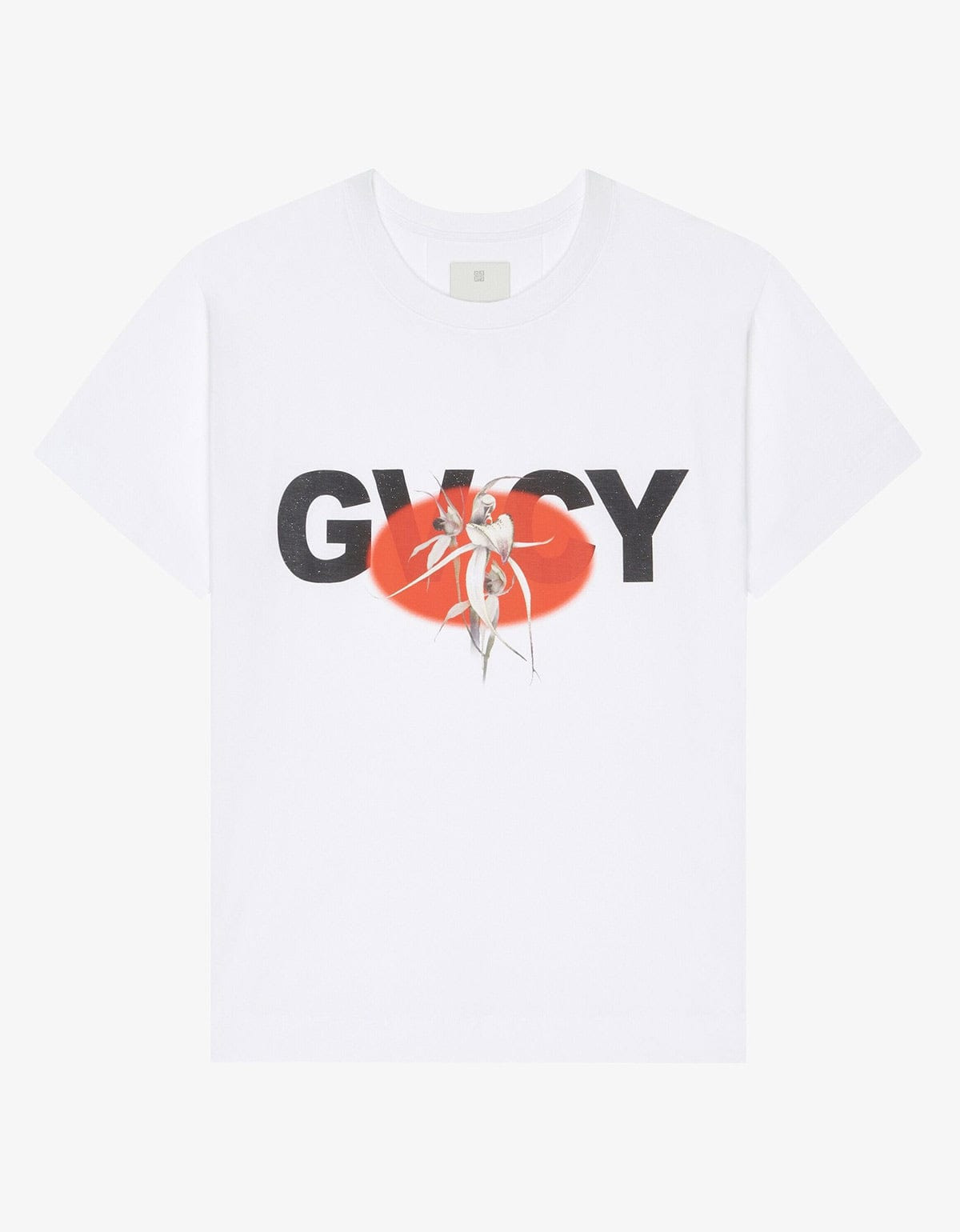 Givenchy White GVCY Flower Print T-Shirt - 1