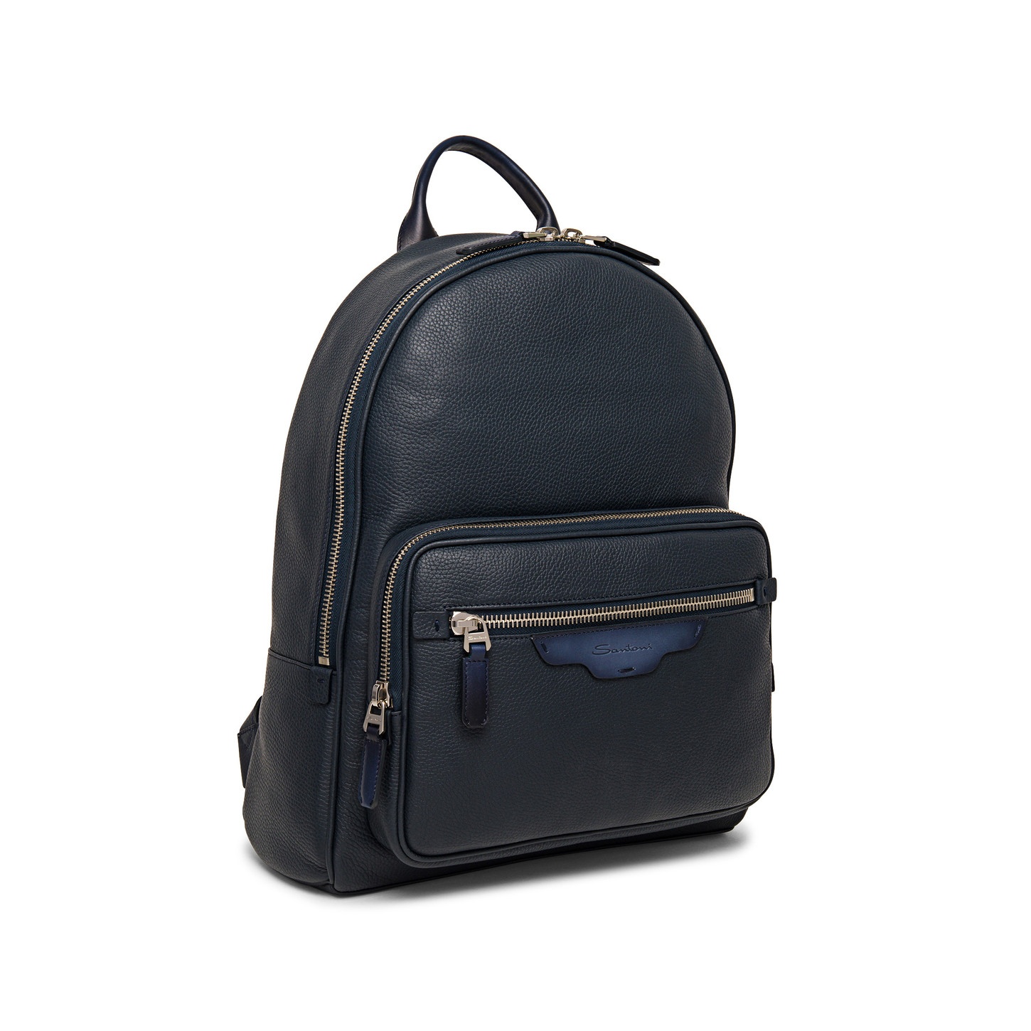 Blue tumbled leather backpack - 5