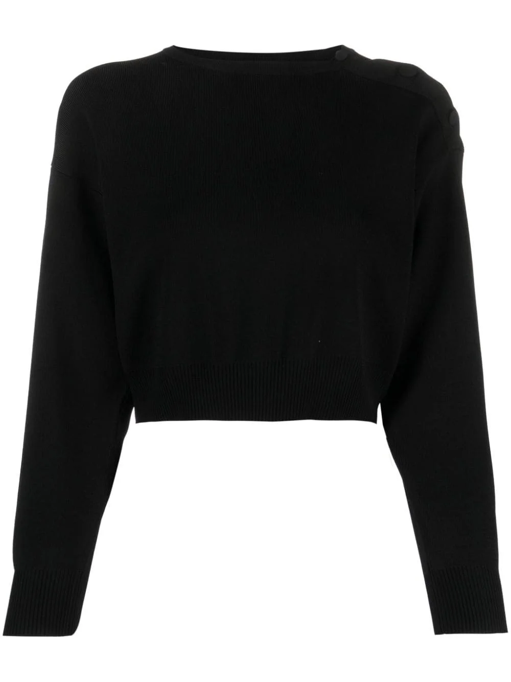 fine-knit cropped sweatshirt - 1
