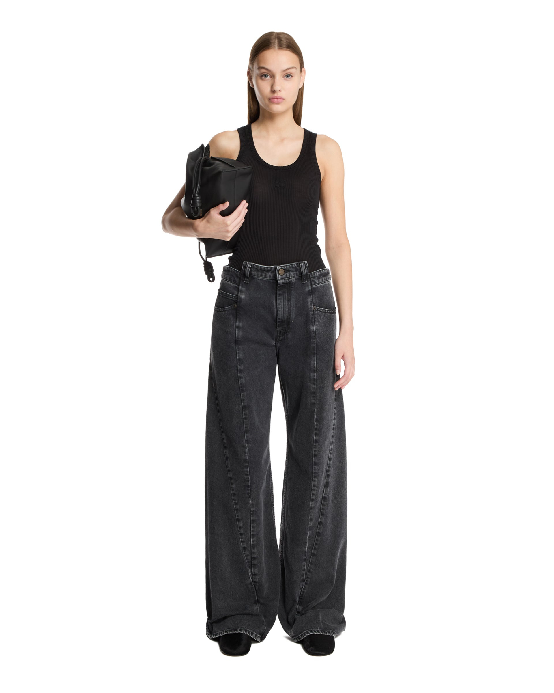 LOEWE Paula's Ibiza Black Anagram Silk Top - 2