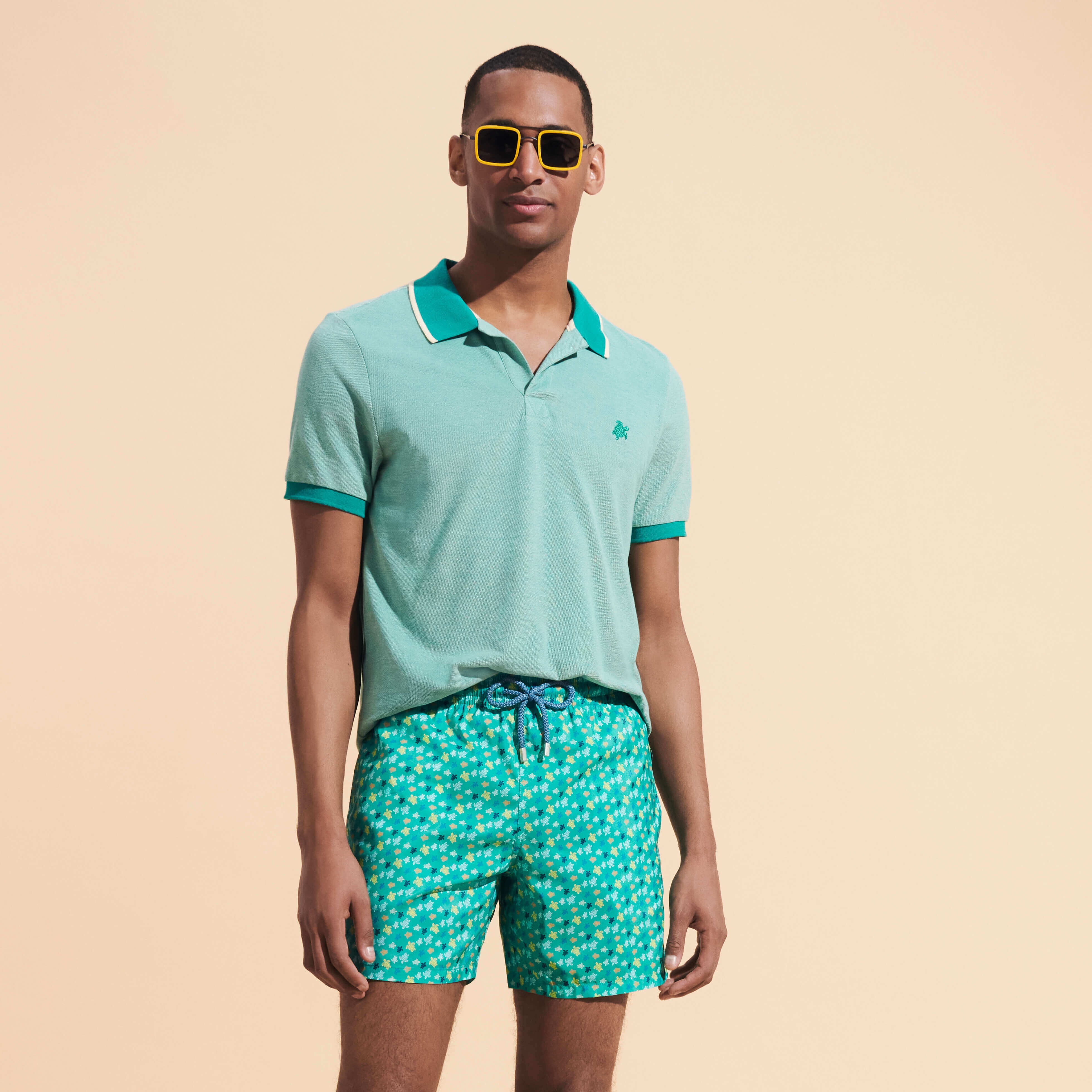 Men Cotton Changing Color Pique Polo Shirt - 6