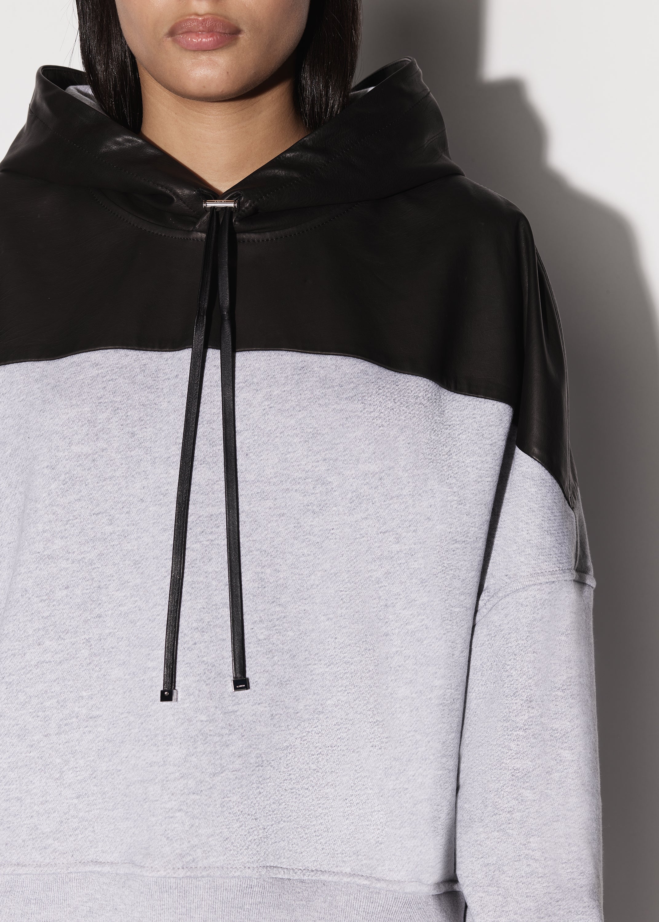 LEATHER HYBRID HOODIE - 6