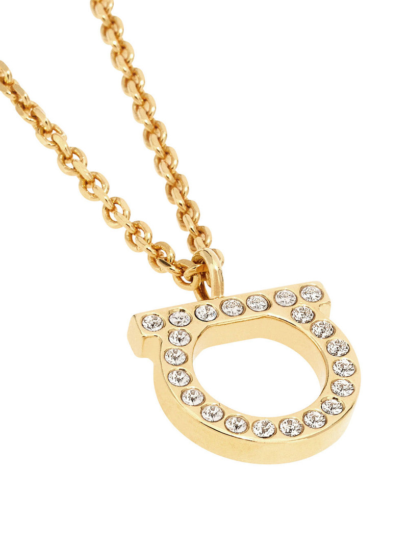 FERRAGAMO Nkl G Str 12 Metallic Brass Glass Necklaces outlook
