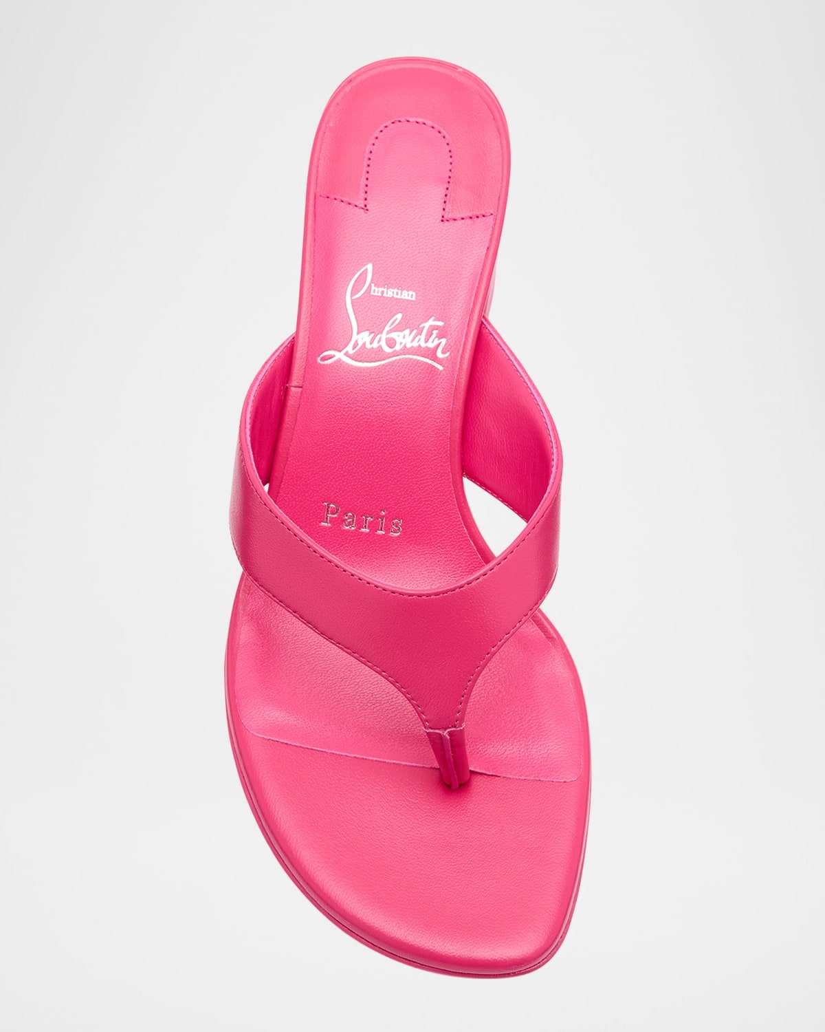 Jane Tonga Leather Red Sole Slide Sandals - 5