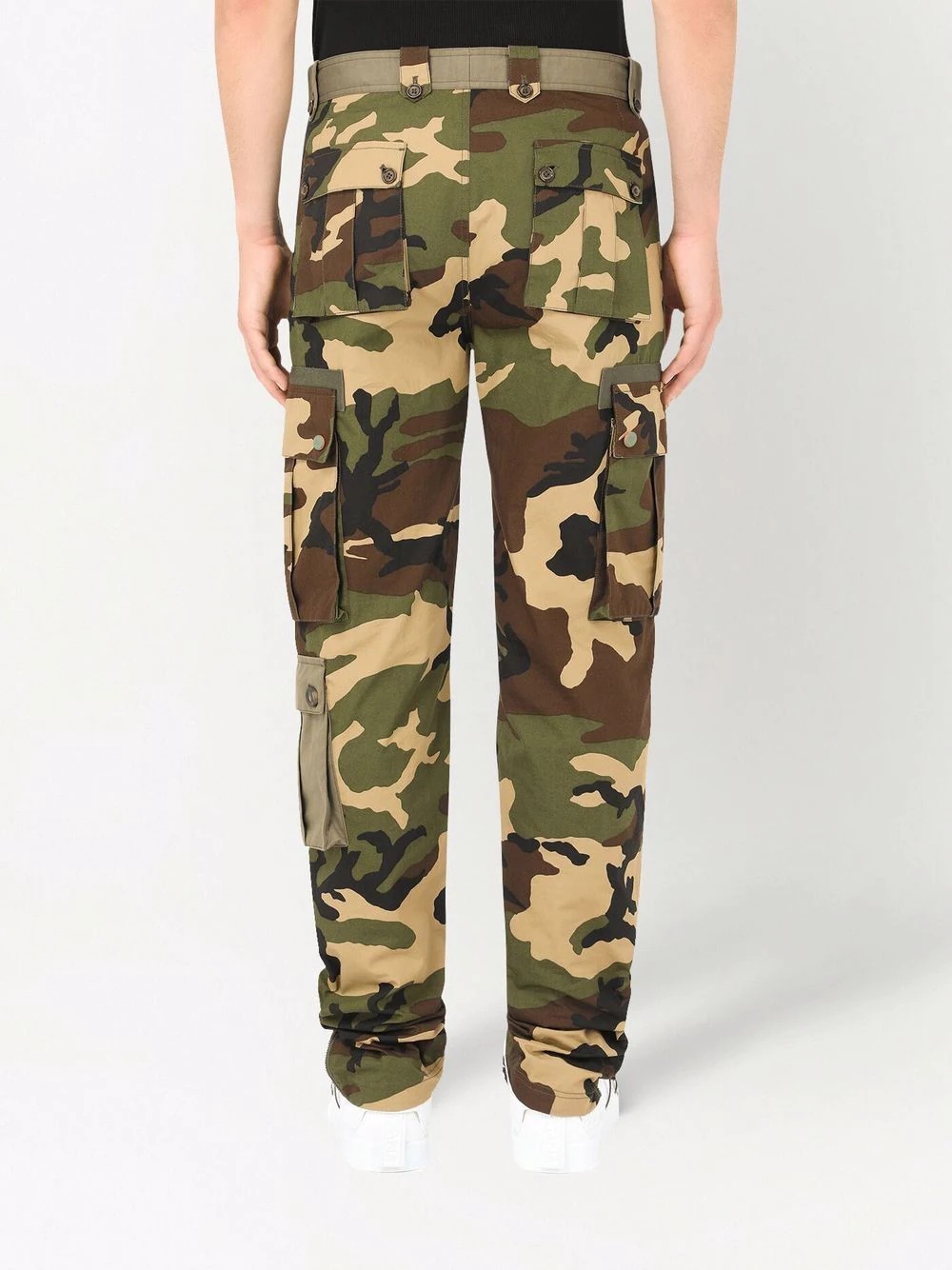 camouflage panelled trousers - 4