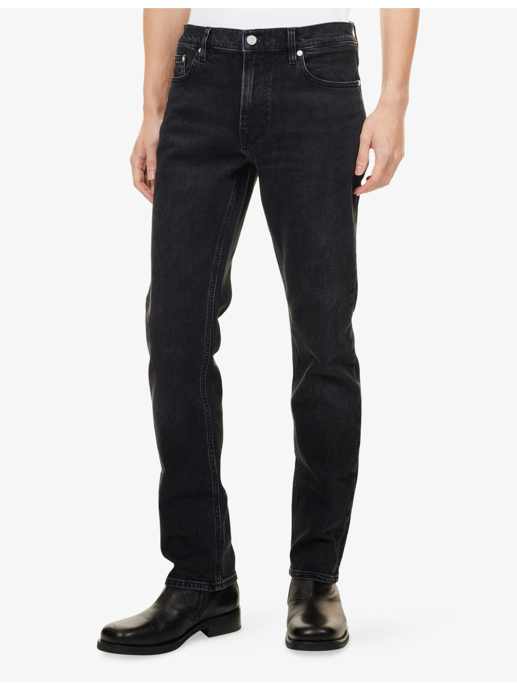 The Modern Straight-Leg Faded-Was Denim Jeans - 3