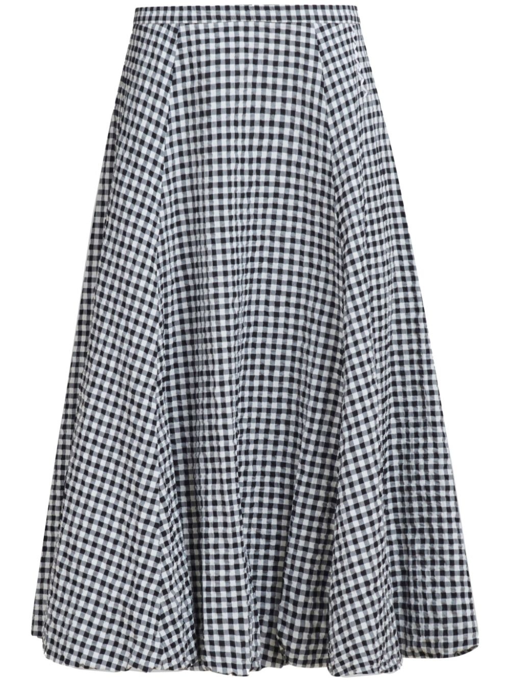 check-print midi skirt - 1