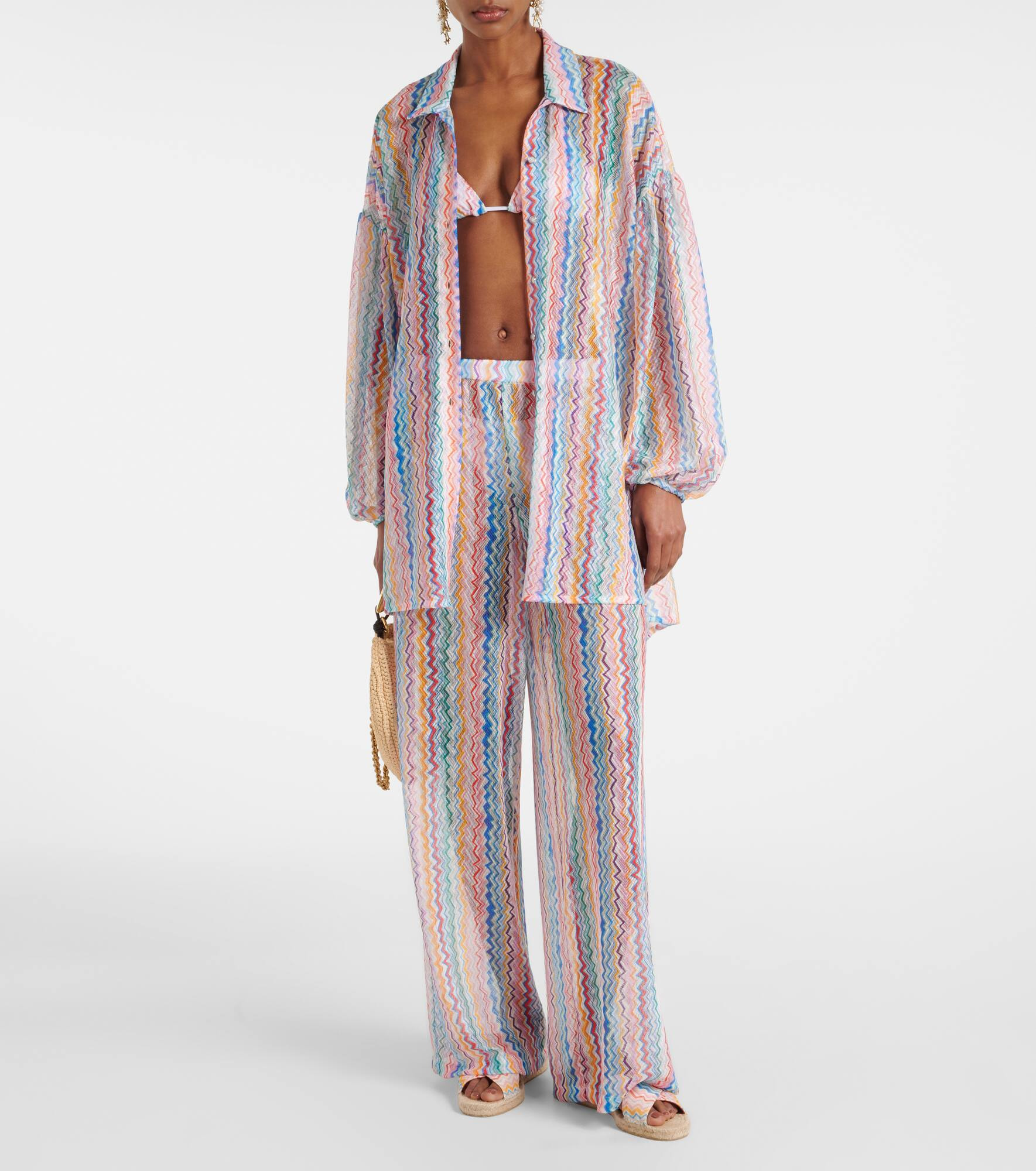 Zigzag sheer oversized shirt - 2