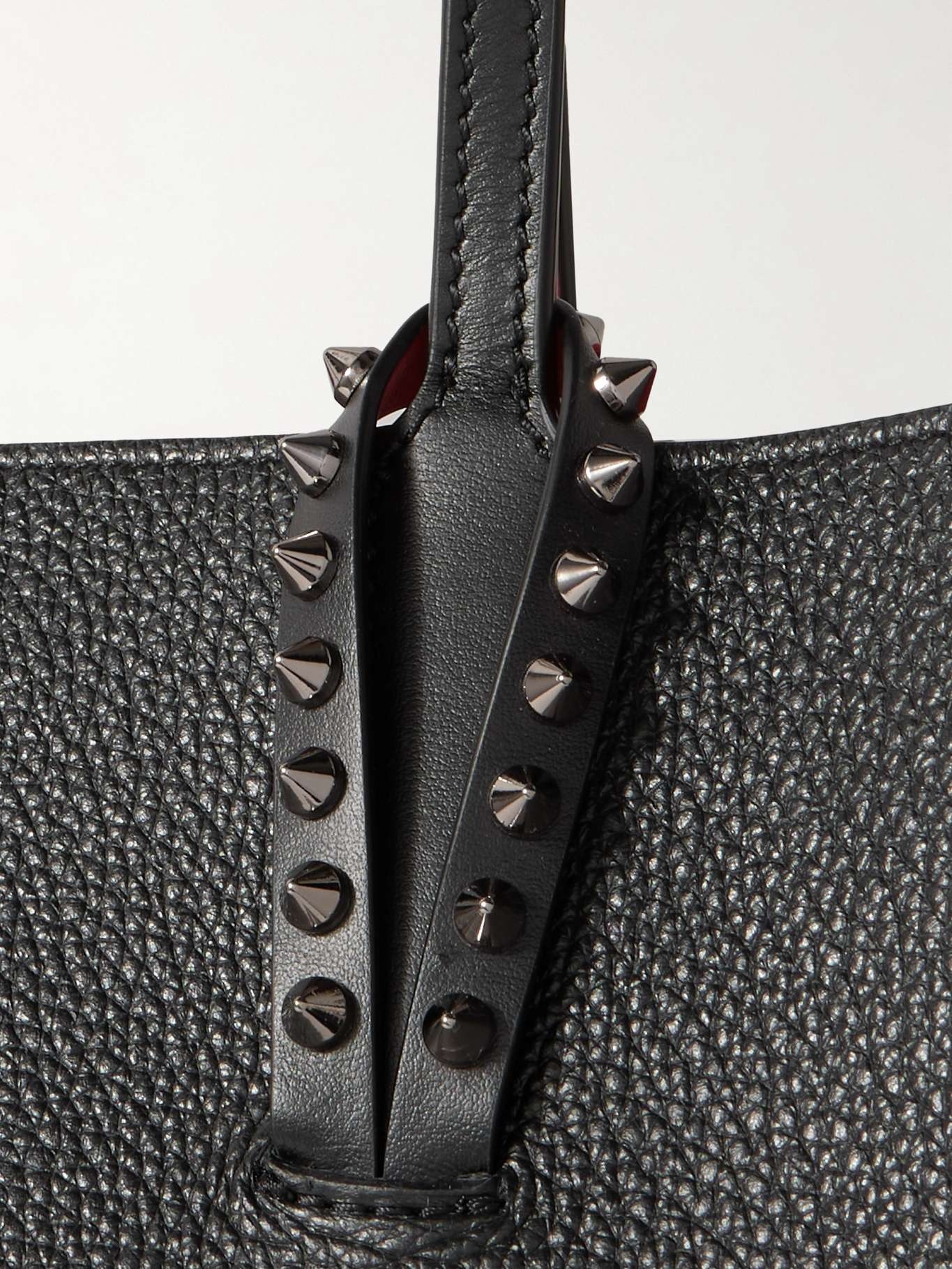 Cabata large studded textured-leather tote Black - 4