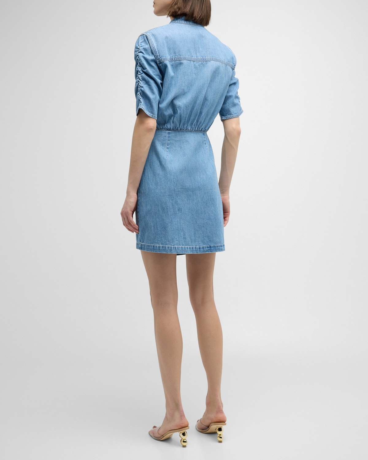 Dunn Denim Mini Wrap Dress - 5