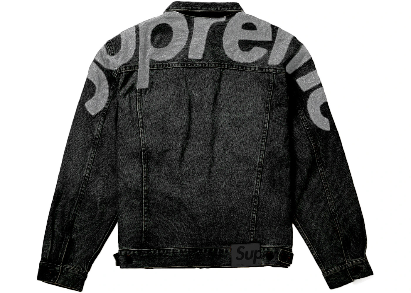 Supreme Inset Logo Denim Trucker Jacket Black - 2
