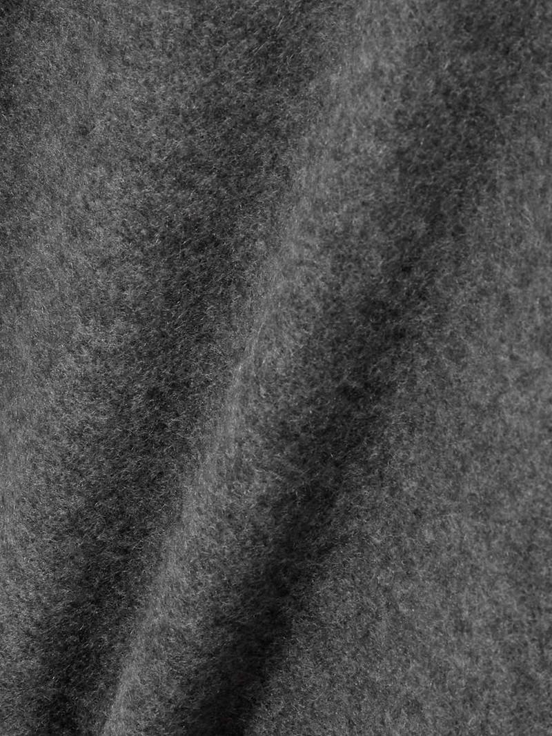 Hooded brushed wool and cashmere-blend wrap Gray 3