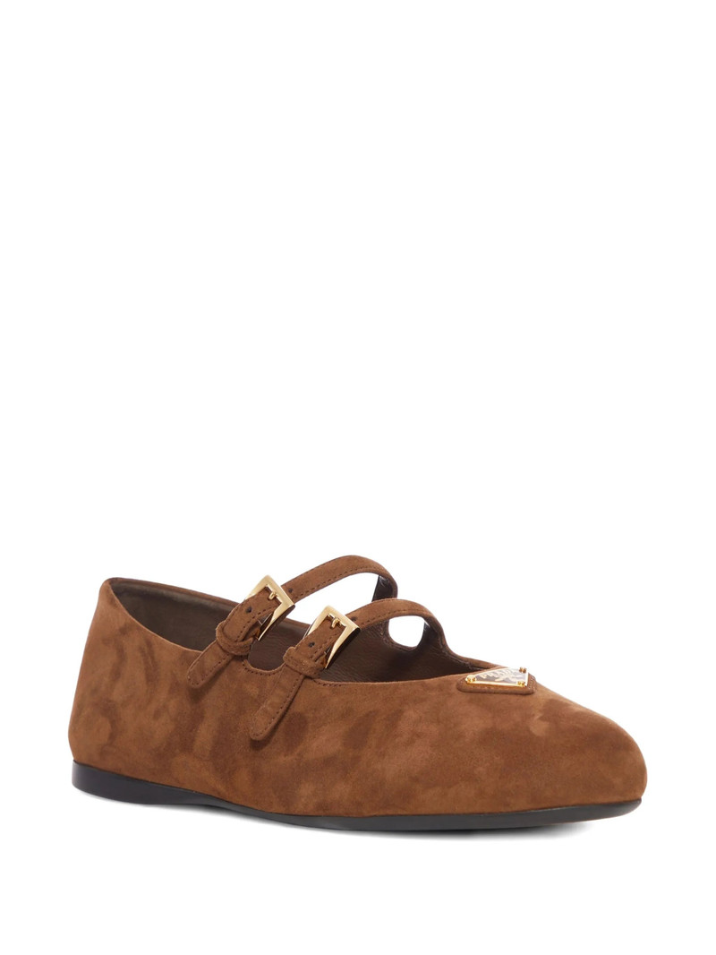 Prada Prada Double-buckle Suede Ballet Flats outlook