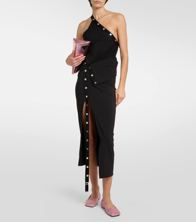 Amina Muaddi Ane embellished satin ballet flats outlook