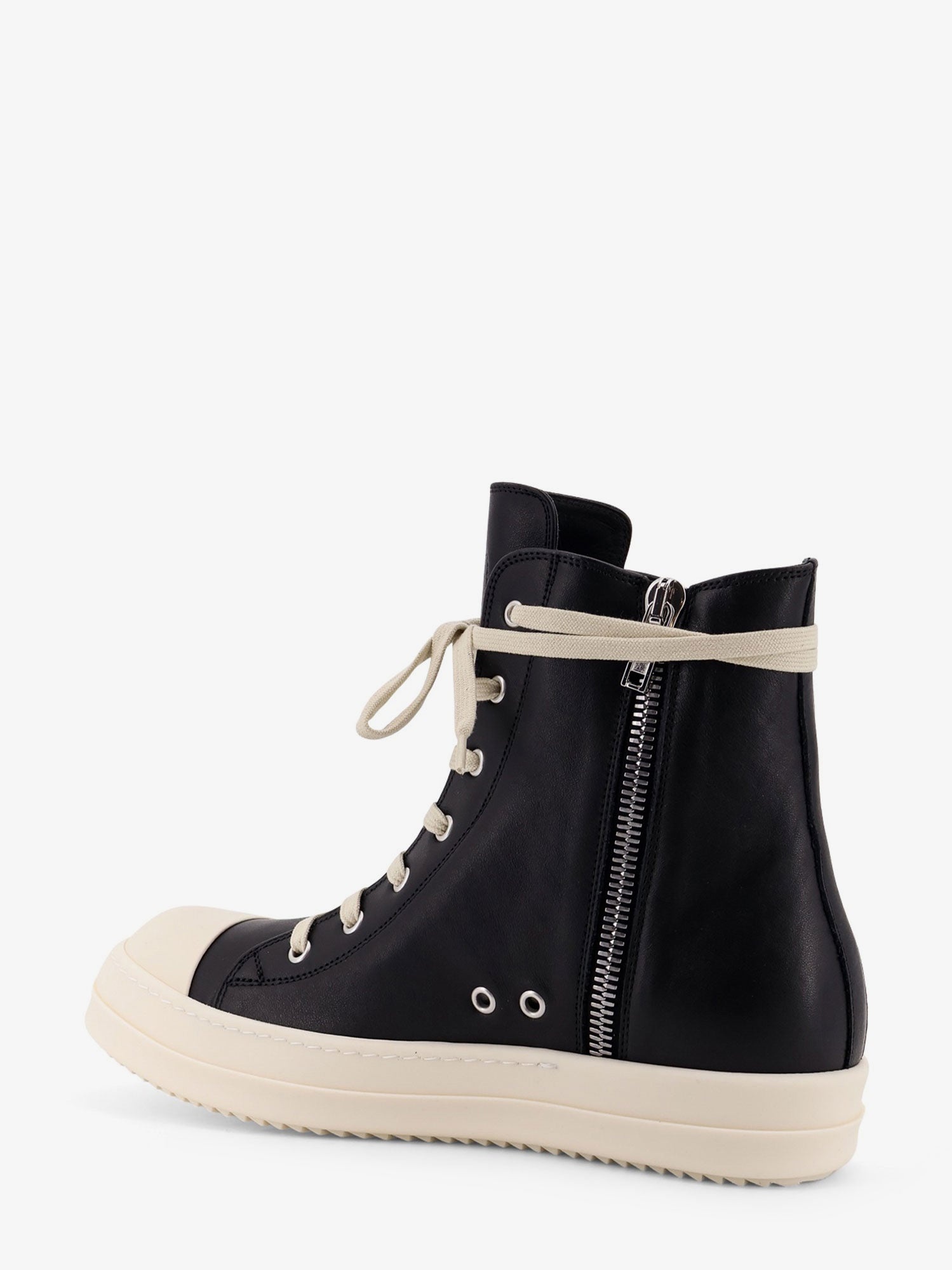 Rick Owens Leather High-Top Sneakers - 3