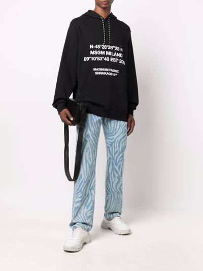 MSGM coordinate-print hoodie outlook